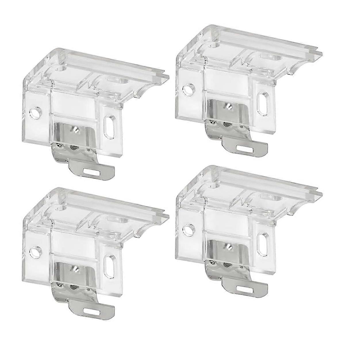 4 PCS Mounting Bracket with Metal Clip, Hidden Mounting Bracket Clips for 1inch (25mm) Pleated Shad