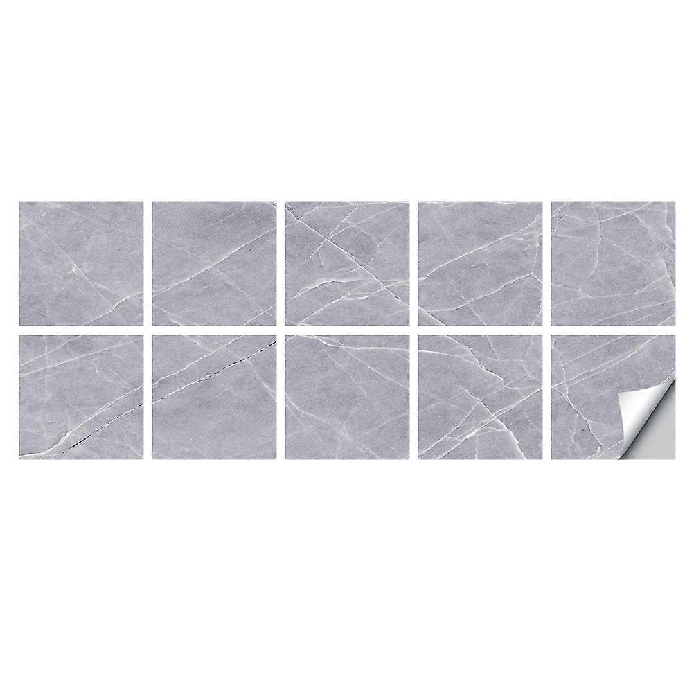 Kitchen Wall Decals PVC Marbling Tile Stickers for Decor 10 Sheets