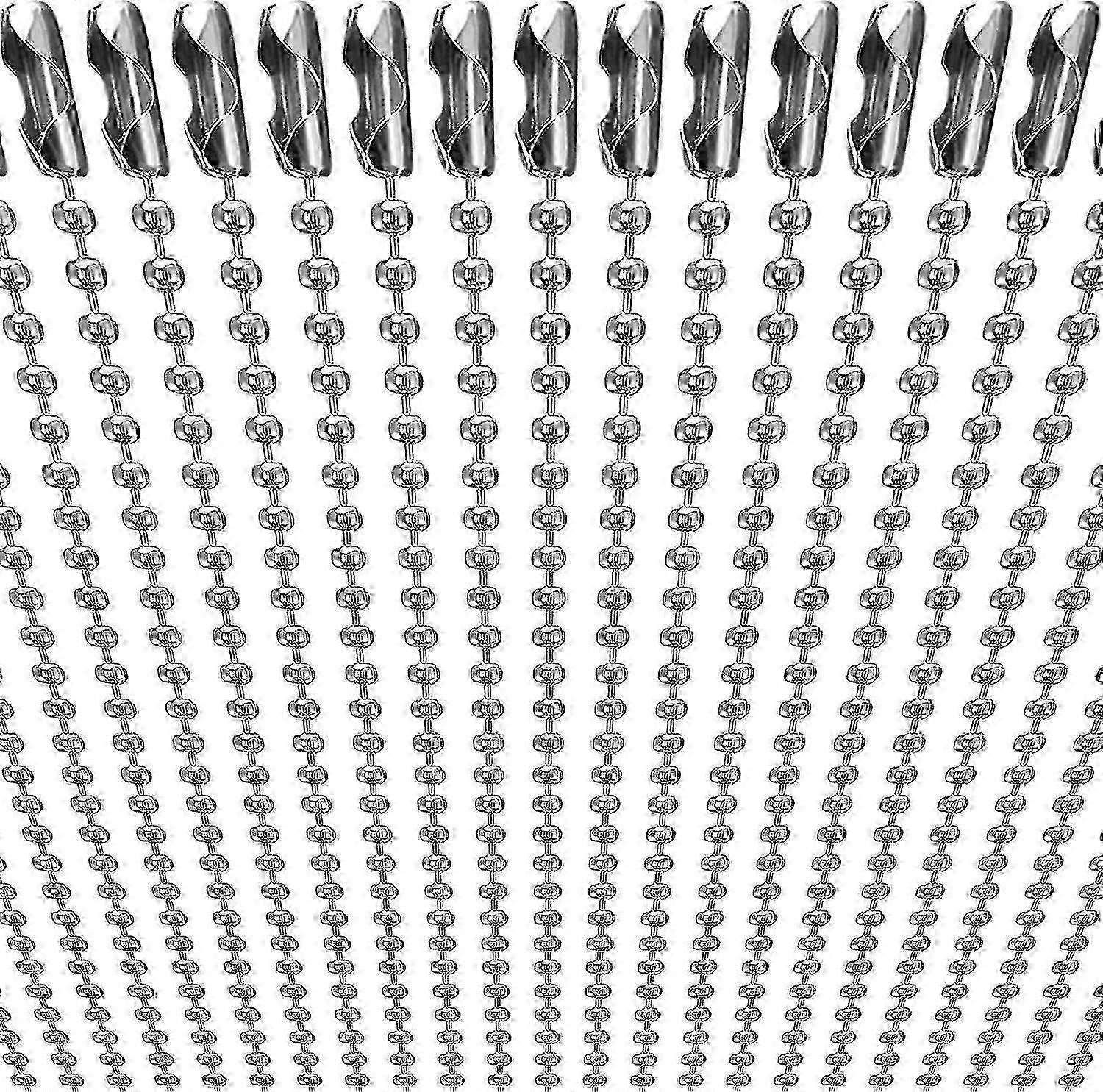 100-حزمة الكلب العلامة سلسلة الكرة سلسلة قلادة السائبة ، سلاسل قلادة مطرز لصنع المجوهرات الحرف اليدوية ، قلادة الكلب الفارغة العسكرية للرجال ، الفضة