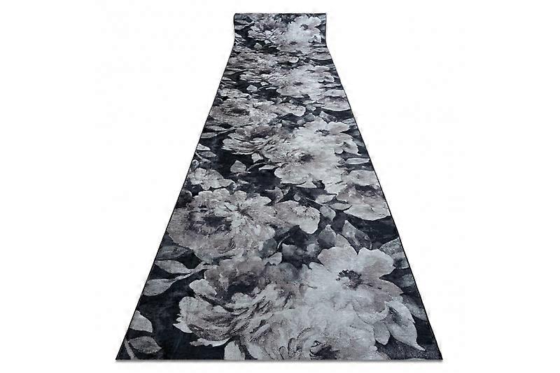 Runner anti-slip LOTUS BOUQUET 52901 Flowers grey / beige WASHABLE 80cm