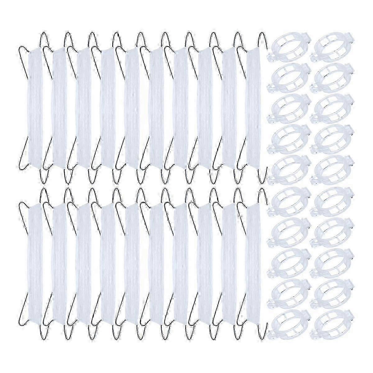 40pcs Tomato Hooks with String, Plant Support Clips for Vine Plants-JC