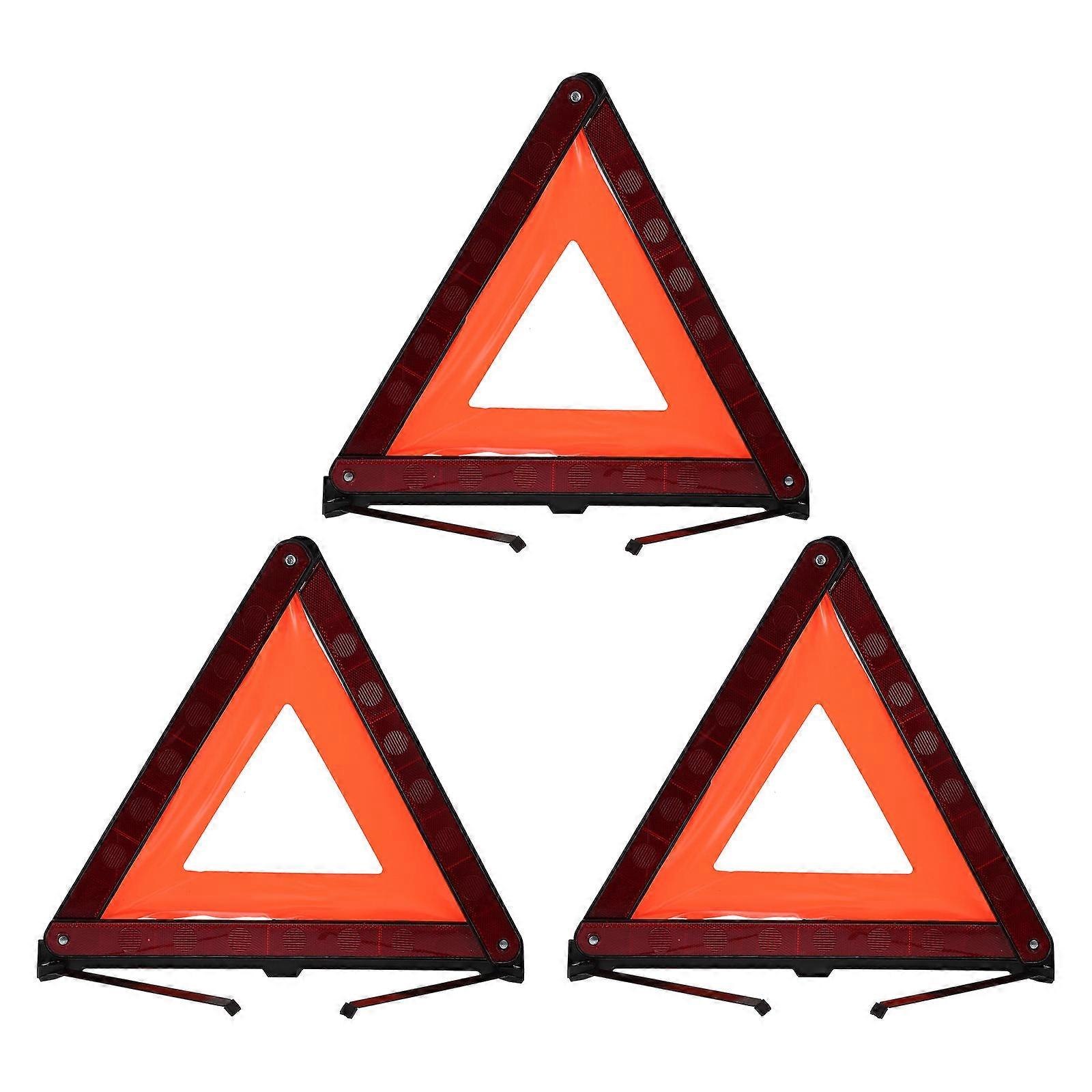 Roadside Warning Sign Triangle for Traffic Use 3Pcs