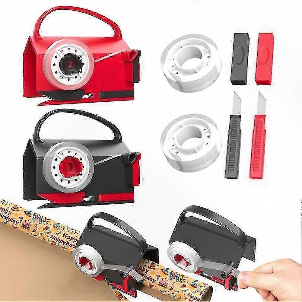 2-Pack Wrapping Paper Cutter with Tape Dispenser for Smooth Cuts, Perfect for Gifts, Crafting, and Packaging Projects