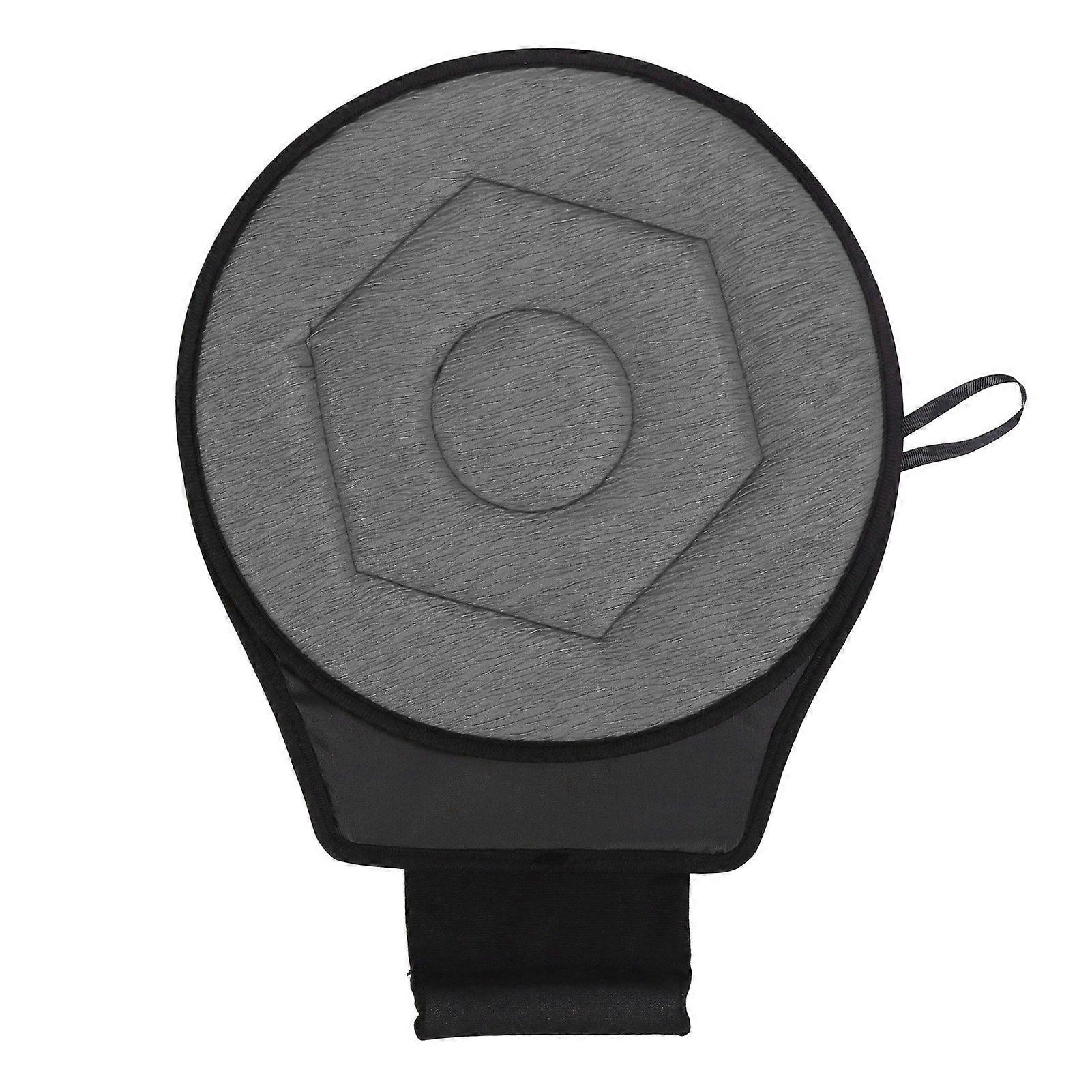 Round Car Cushion 360 Degrees Rotating Geometric Rhombic Shape Portable Rotating Seats Cushion for Elderly Grey