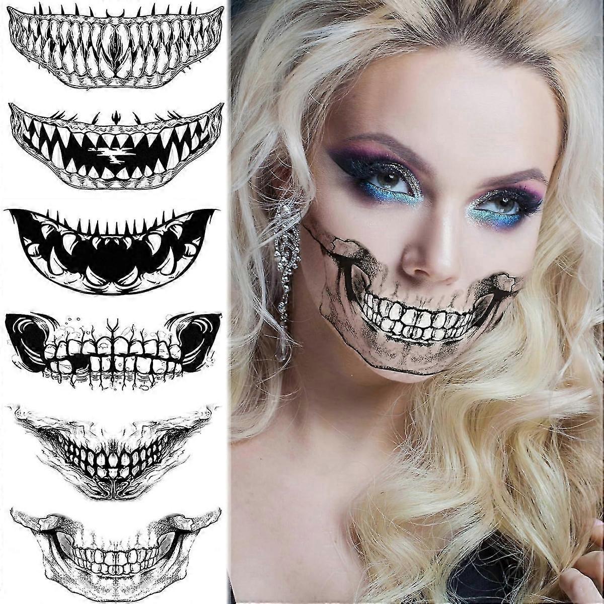 Halloween tattoos, Halloween makeup accessories, 10 items