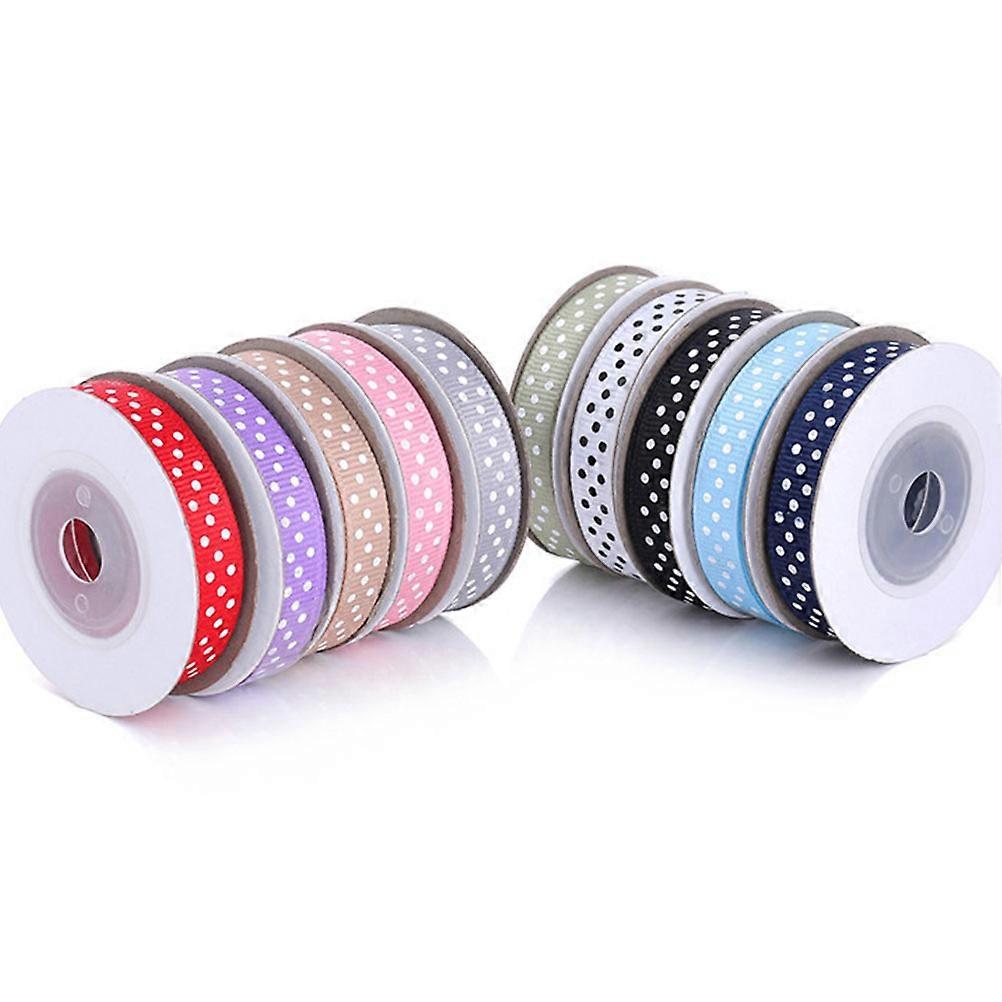 Dotted Ribbon Round Pattern Ribbon for Decorating 5 Rolls DIY Accessories