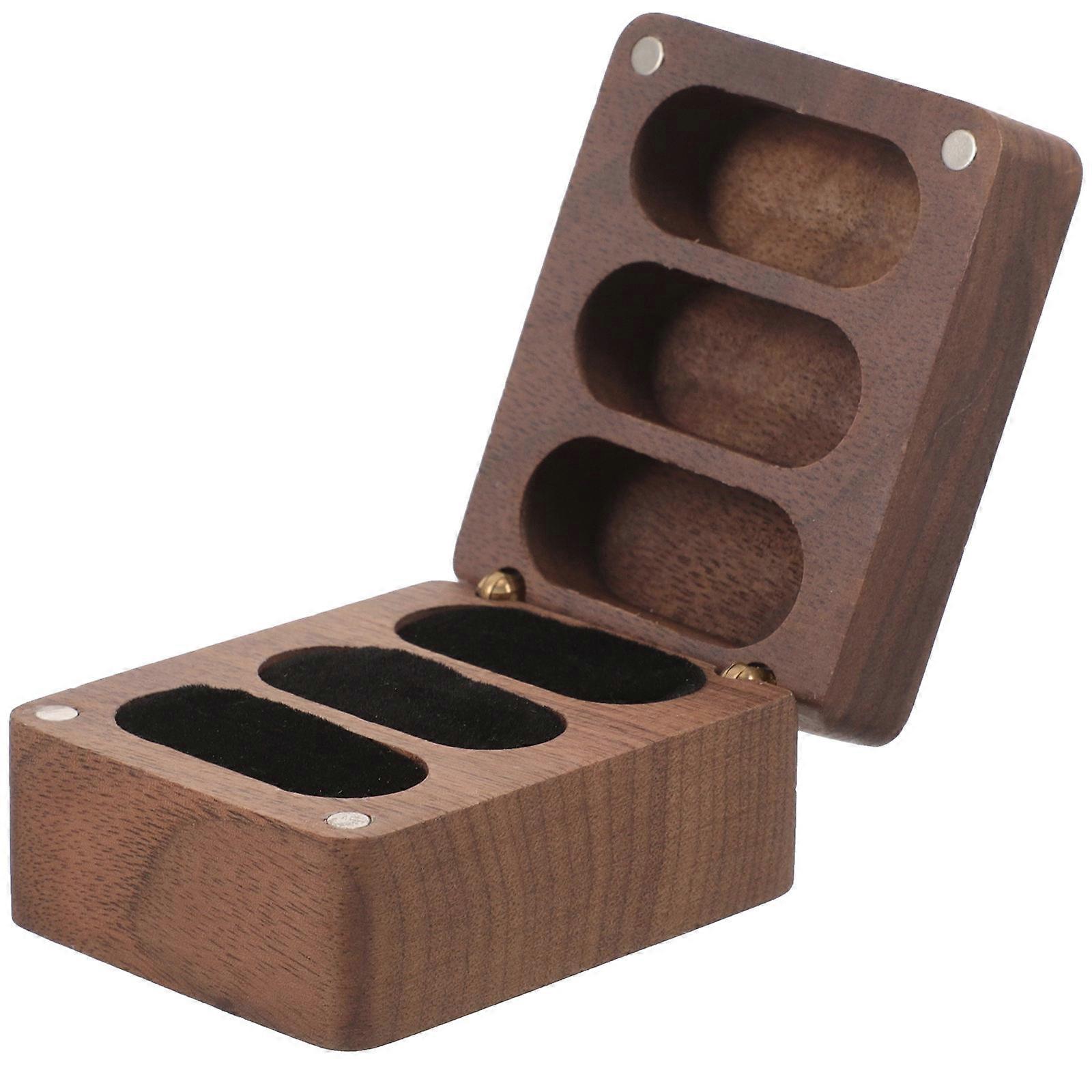 Ring Gift Box Wooden Ring Box for Decorative Display 2Pcs