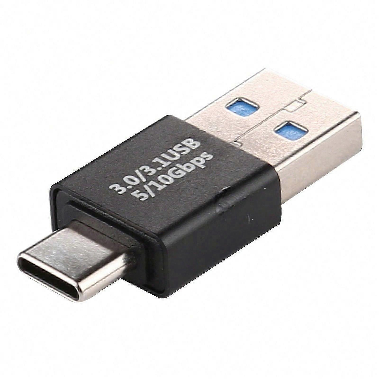 Type-C / USB-C ذكر إلى USB 3.0 ذكر محول سبائك الألومنيوم (أسود)