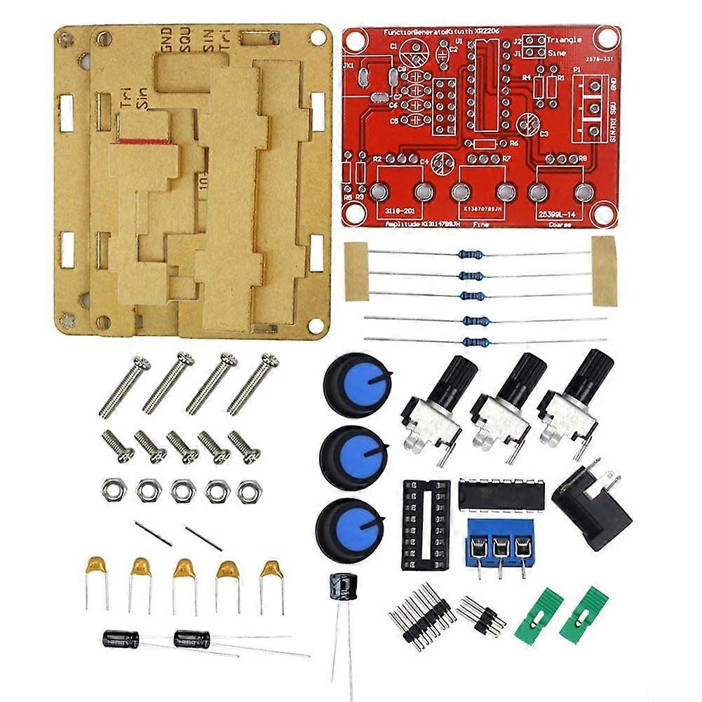 DIY Signal Generator Kit XR2206 With Adjustable Sine Triangle Square Waveforms 1 Hz to 1 MHz for Audio Testing