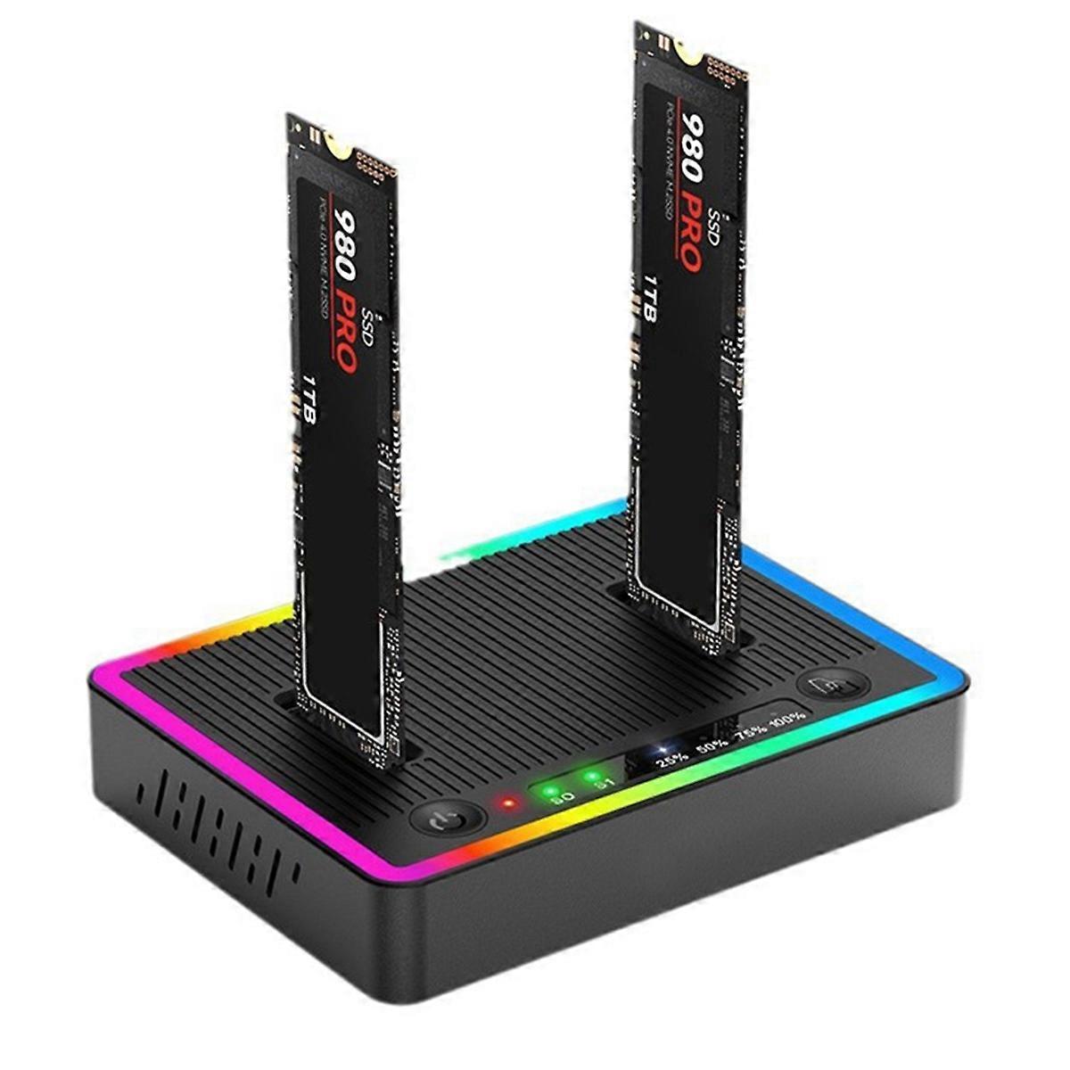 M. 2 Dual-Protokoll-Dual-Disk-Klon-Dockingstation /NVMe-Basis-Offline-Klonkopiermaschine Festplatte B