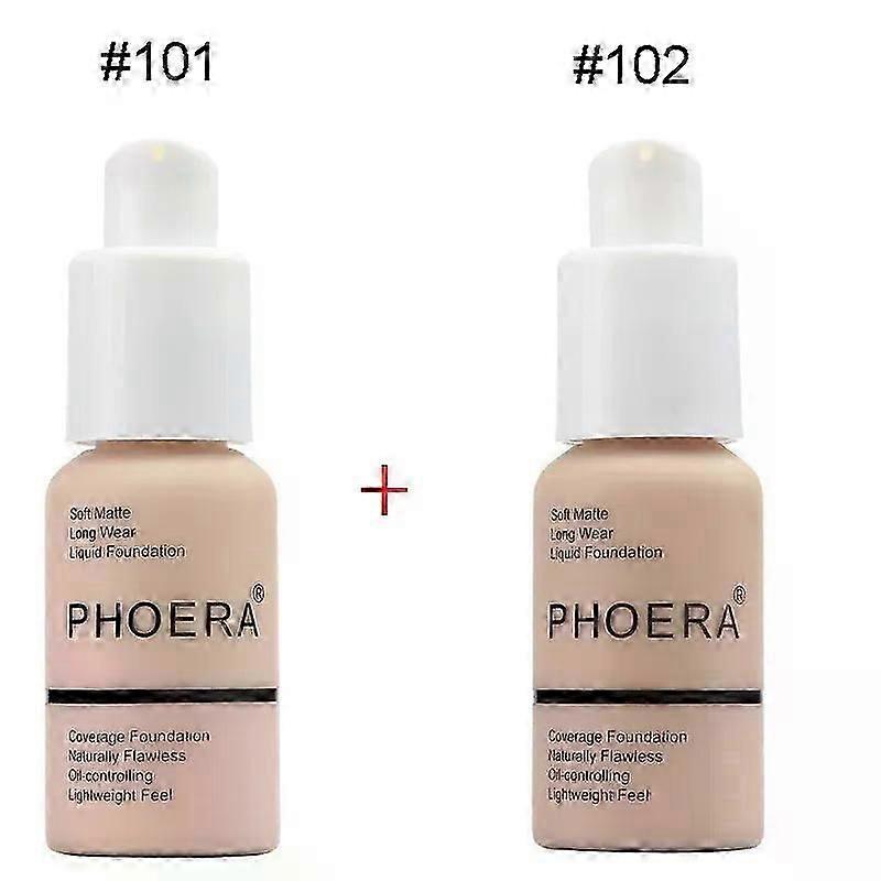 PHOERA Liquid Foundation Set for Full Coverage and Brightening, Mineral-Based Moisturiser for UK Skin