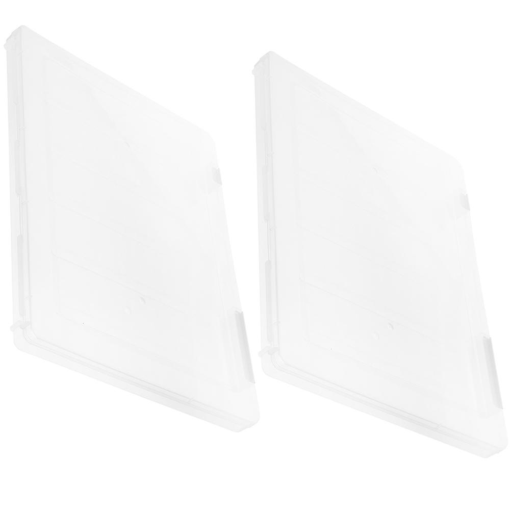 Office File Box Transparent for Document Paper Storage 4Pcs