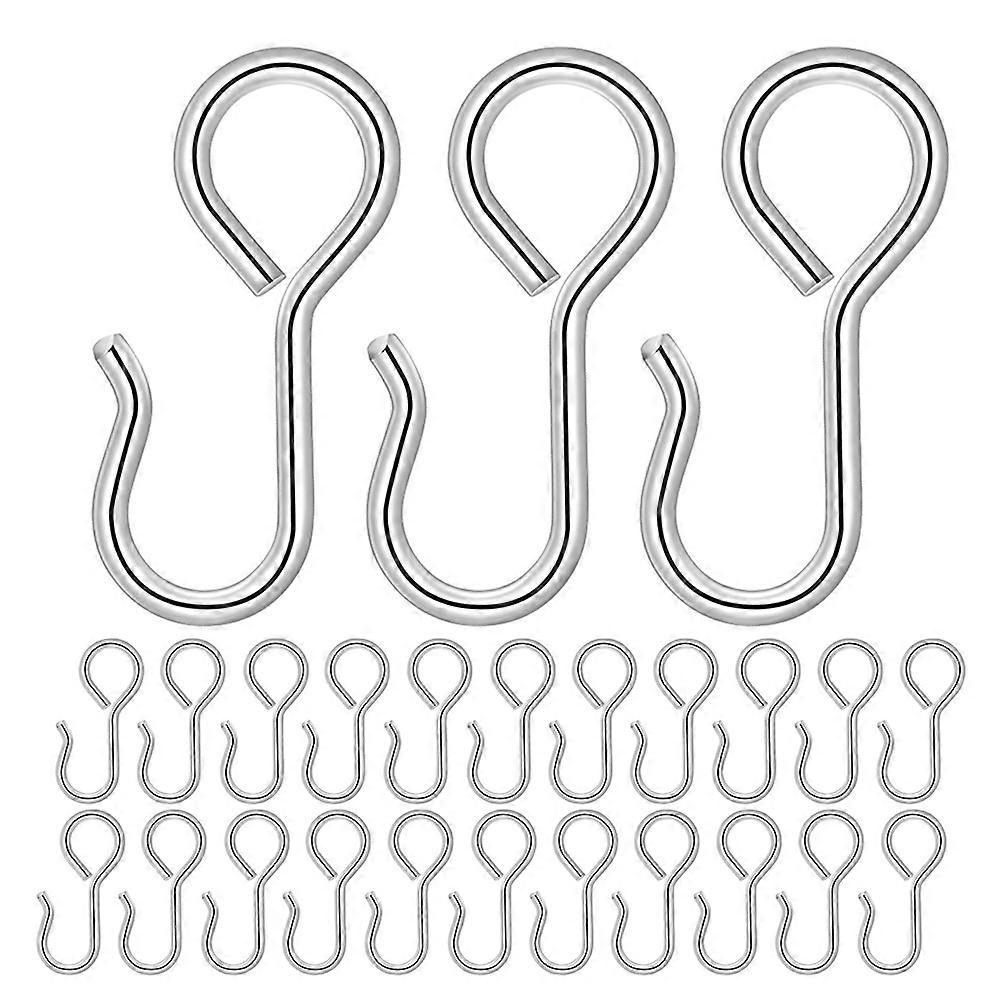Iron Car Seat Covers Hooks Silver S Hook for Car Use 120Pcs Set
