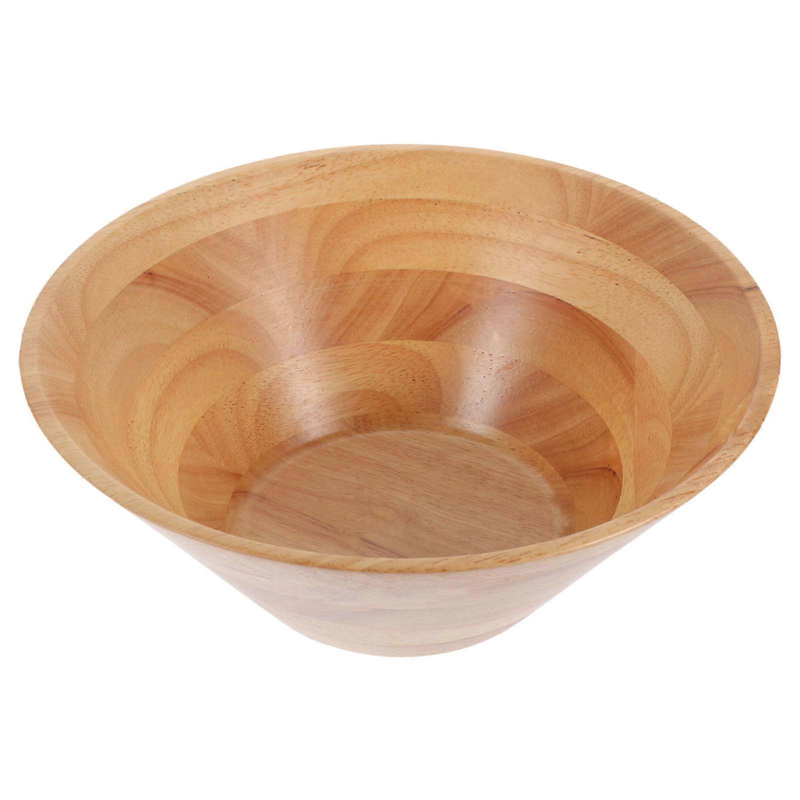 Khaki Cone Shaped Wooden Serving Bowl Perfect For Household Users 9.1X9.1X3.5in 1Set