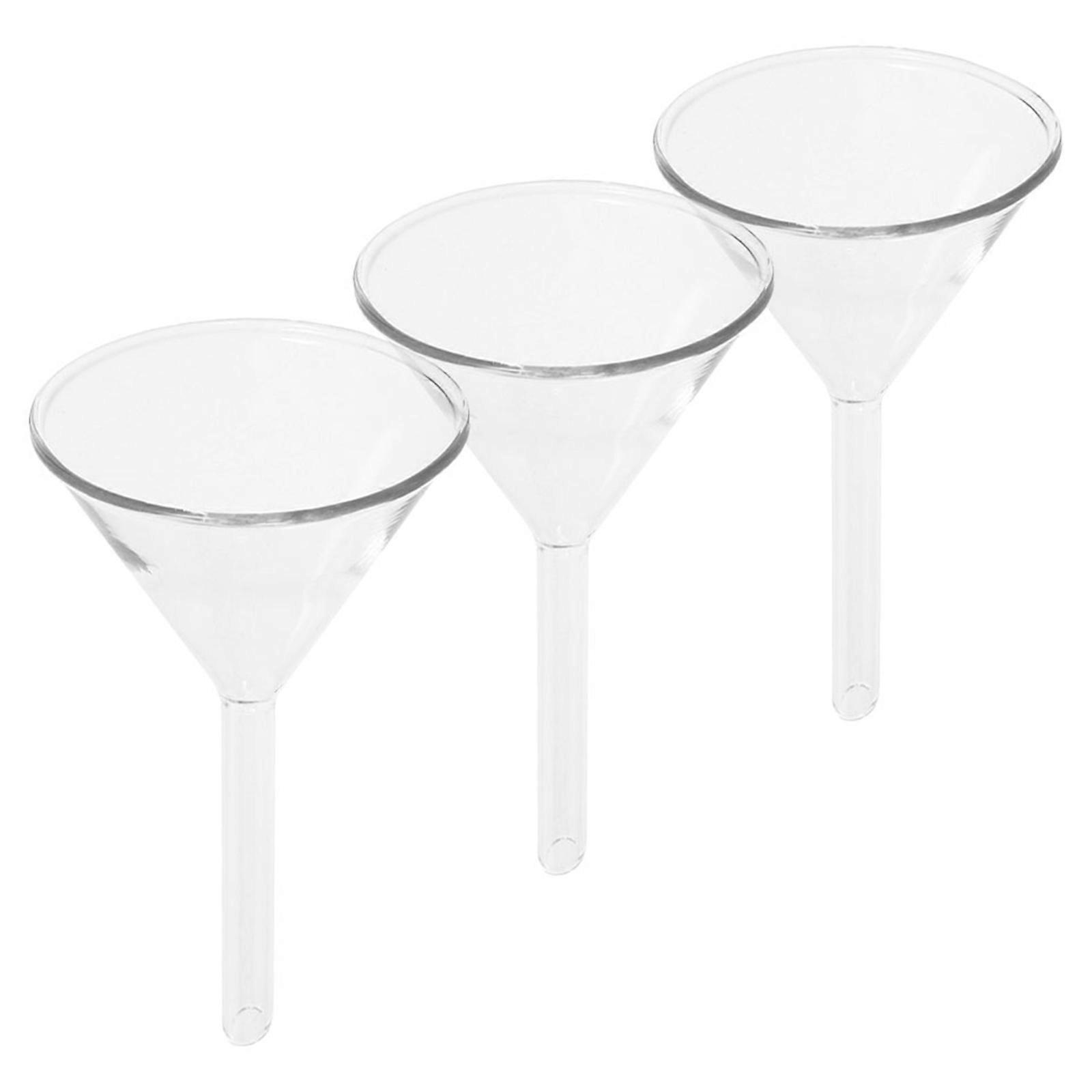 Laboratory Glass Funnel for Precise Pouring 15Pcs Transparent Strong Structure