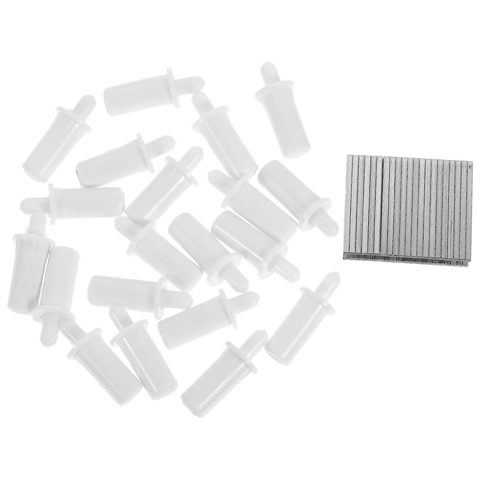 White Plastic and Stainless Steel Shutter Repair Plug for Diy Projects and Home Maintenance for 40Pcs