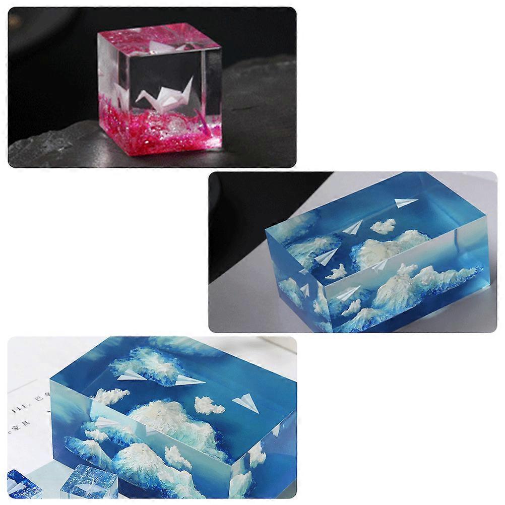 Resin Filling Material Epoxy Diy Sky Landscape Model Aircraft Model Ornaments White 1.8X1.6X0.8CM 3D Mini Modeling 3Pcs