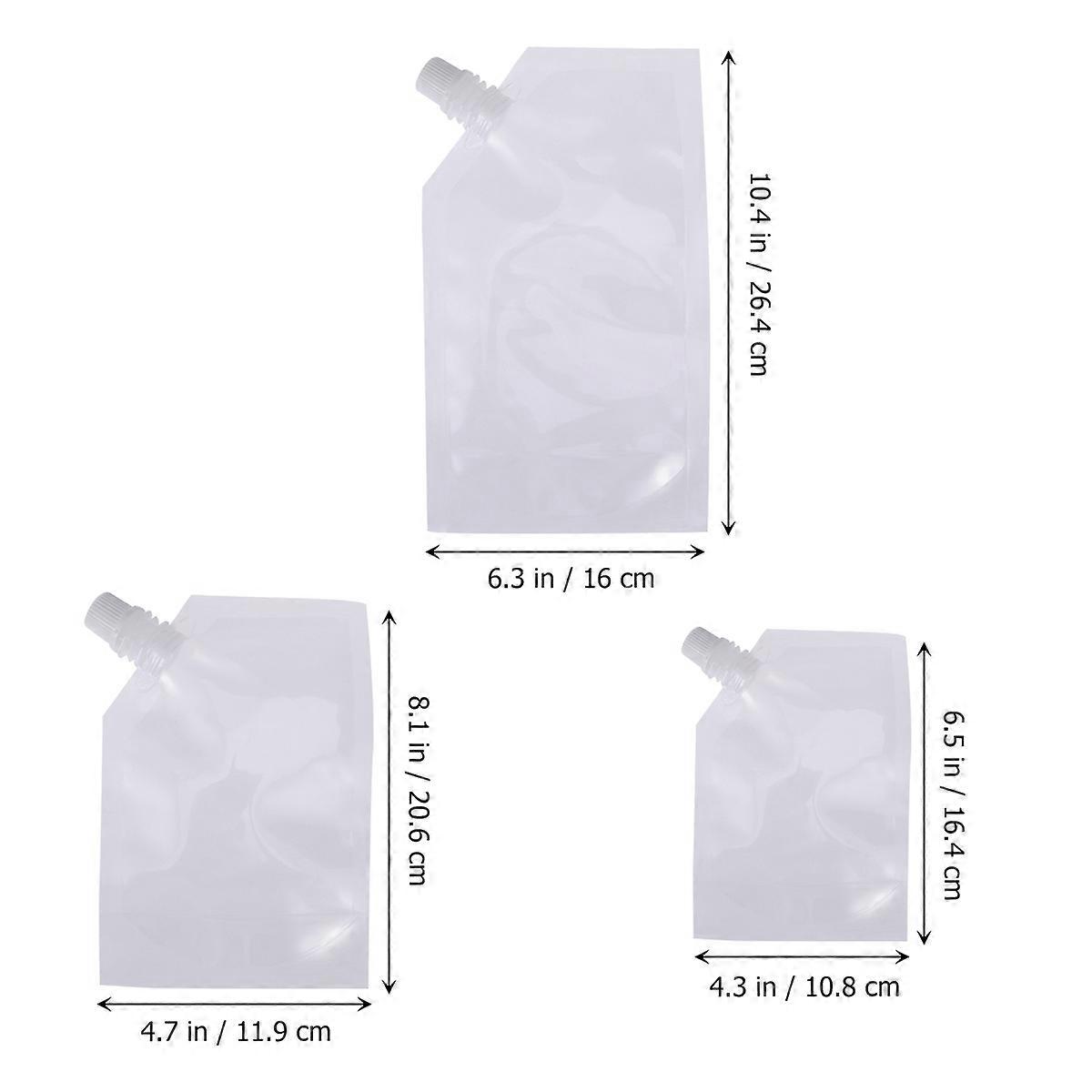 Plastic Flasks Transparent Beverage Pouch for Drinking Use 6Pcs Set