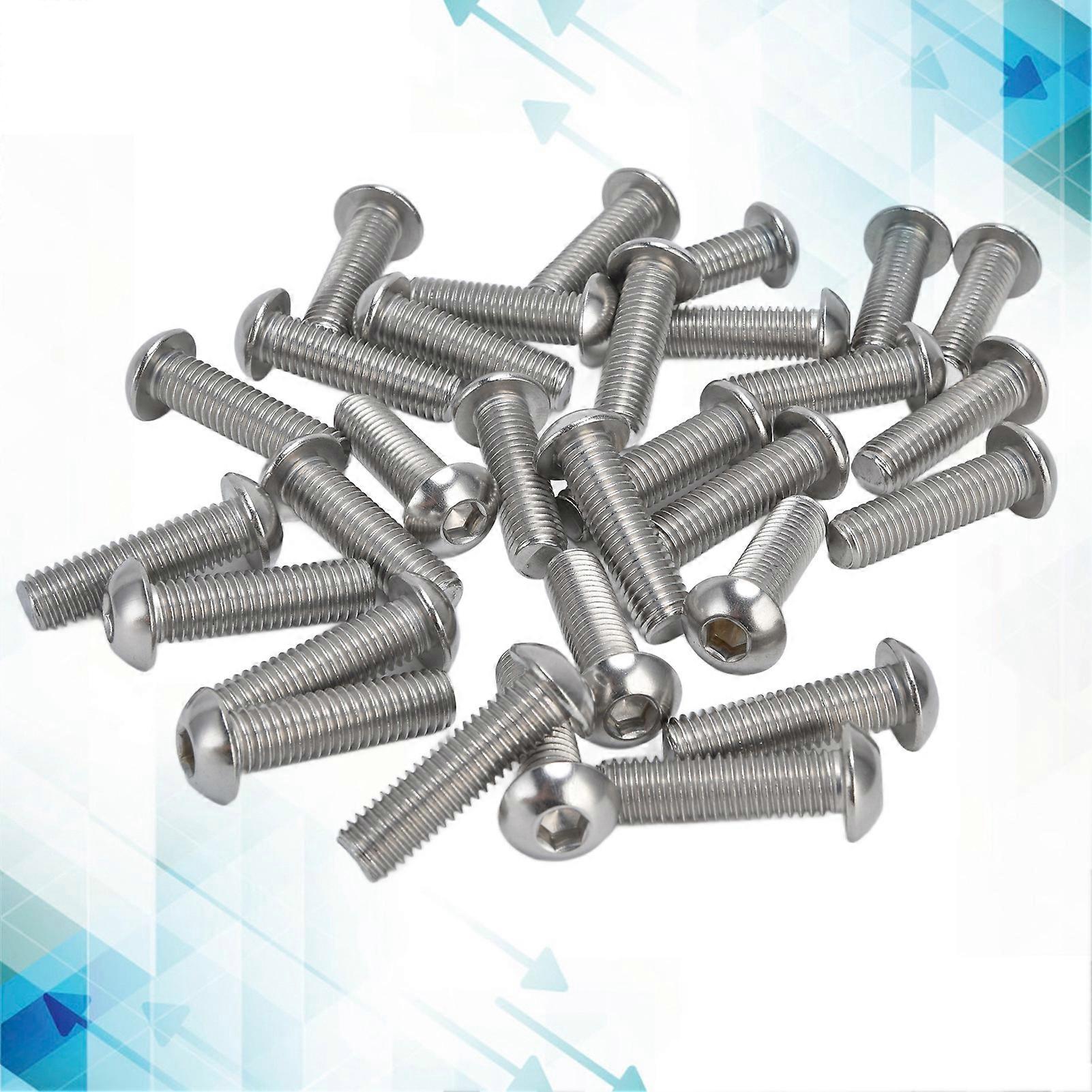 30Pcs M10x1.5 Hex Socket Button Head Screws A2 Stainless Steel