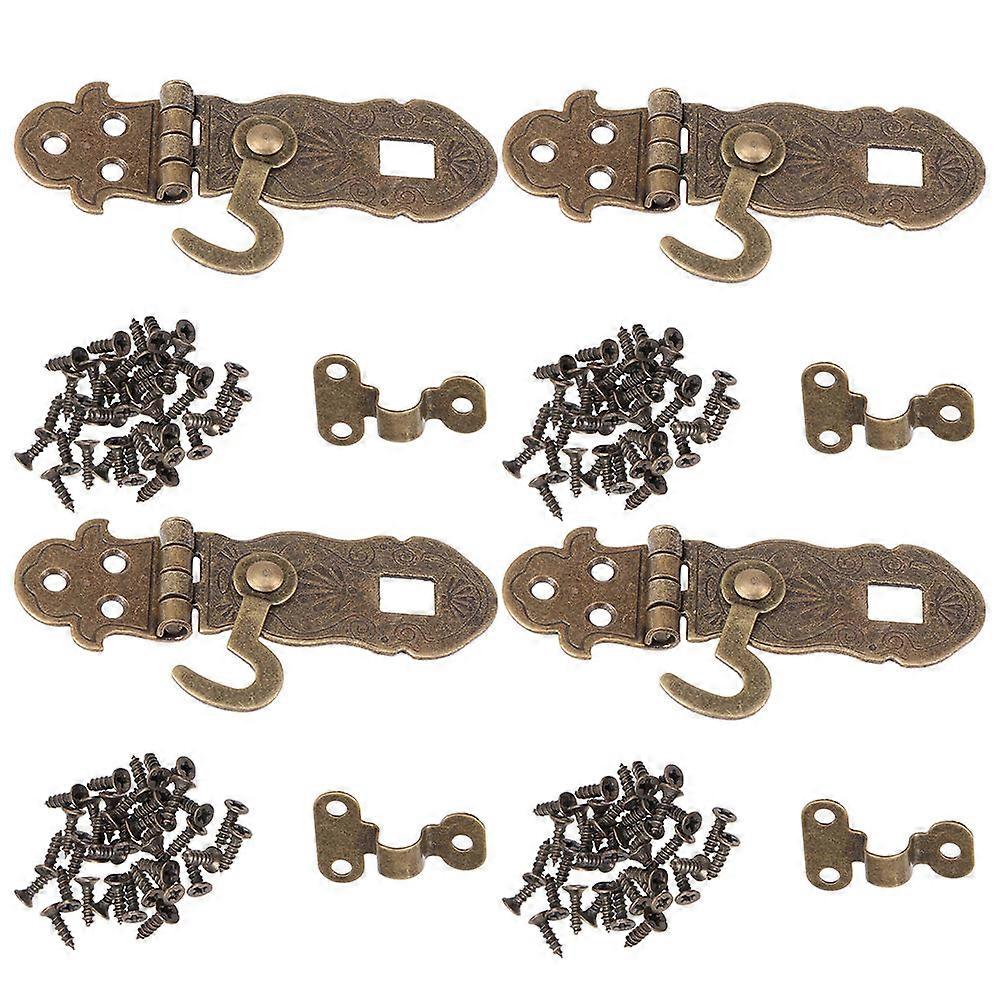 Mini Padlock Hasp Decorative Hasps For Chests And Jewelry Boxes 4Pcs