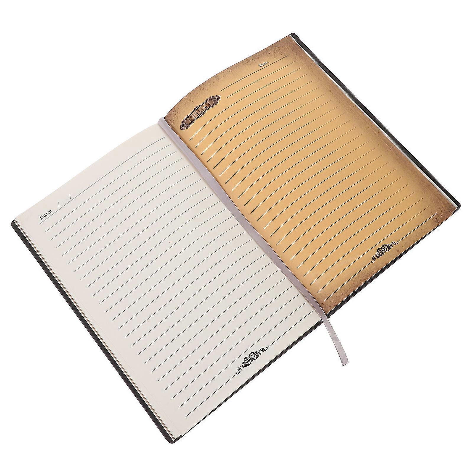 Retro PU Notebook 4Pcs Embossed Diary Suitable For Writing And Sketching Ideal For Home School Office And Travel In Dark Brown Color