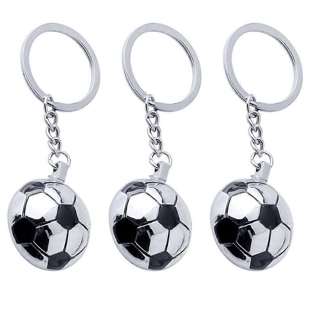 Soccer Keychains 3Pcs Silver Durable Metal Build for Key Holding