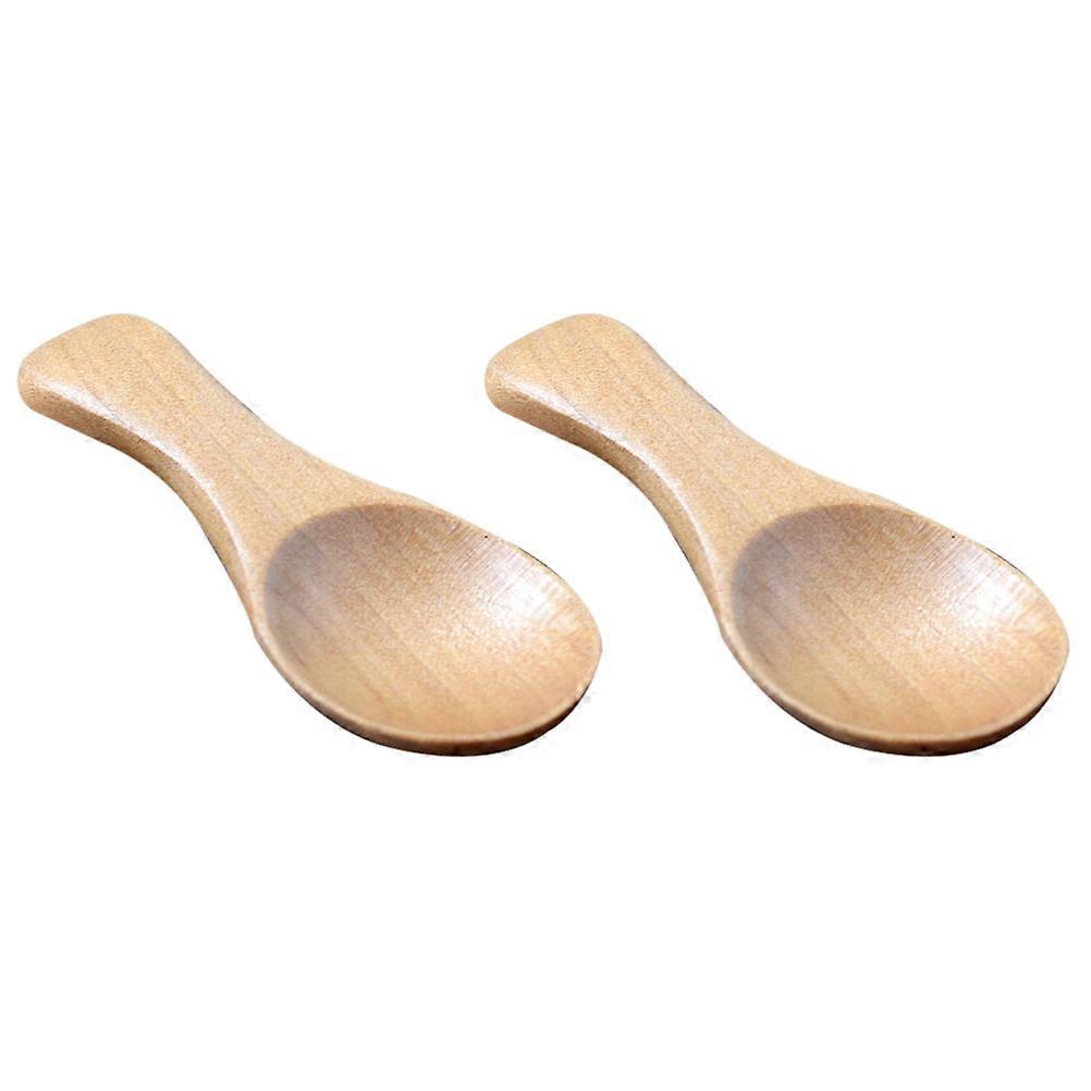 Tea Scoop for Kitchen Use 4Pcs Wooden Salt Spoon Mini Short Handle