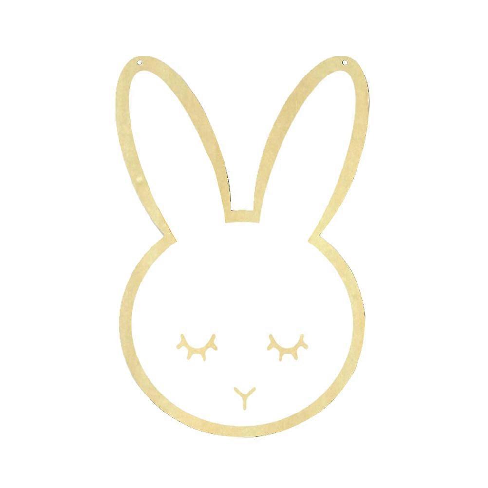 Hanging Mirror Acrylic Bunny Shape for Reflection 2Pcs Wooden Frame