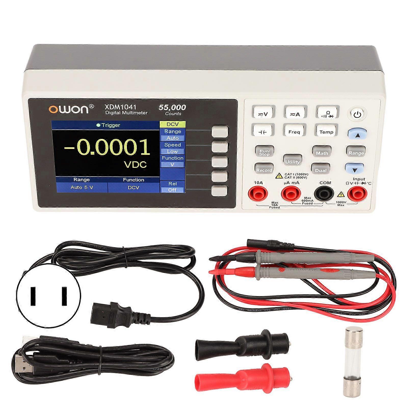 Multimeter Portable Desktop LCD 55000 Count Data Saving Digital Multimeter AC 90240V US Plug