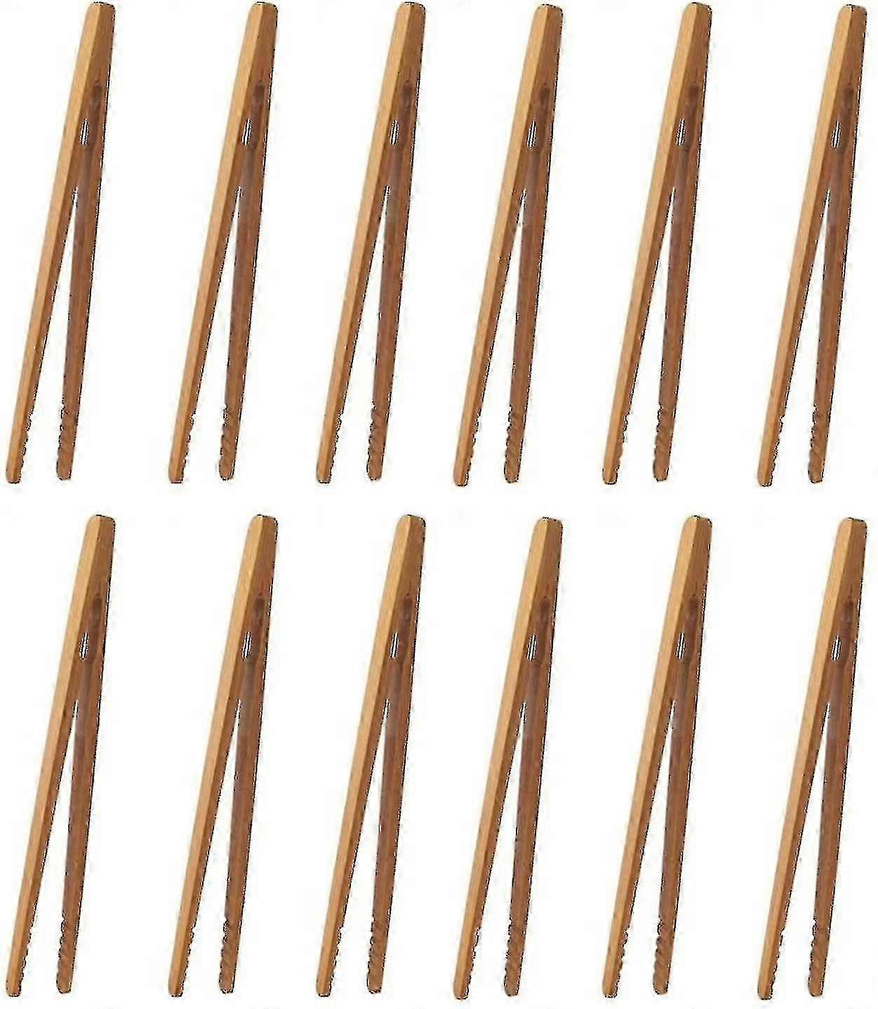 12 stycken små tångar i trä, kökstång i bambu, tång i trä, Food_l