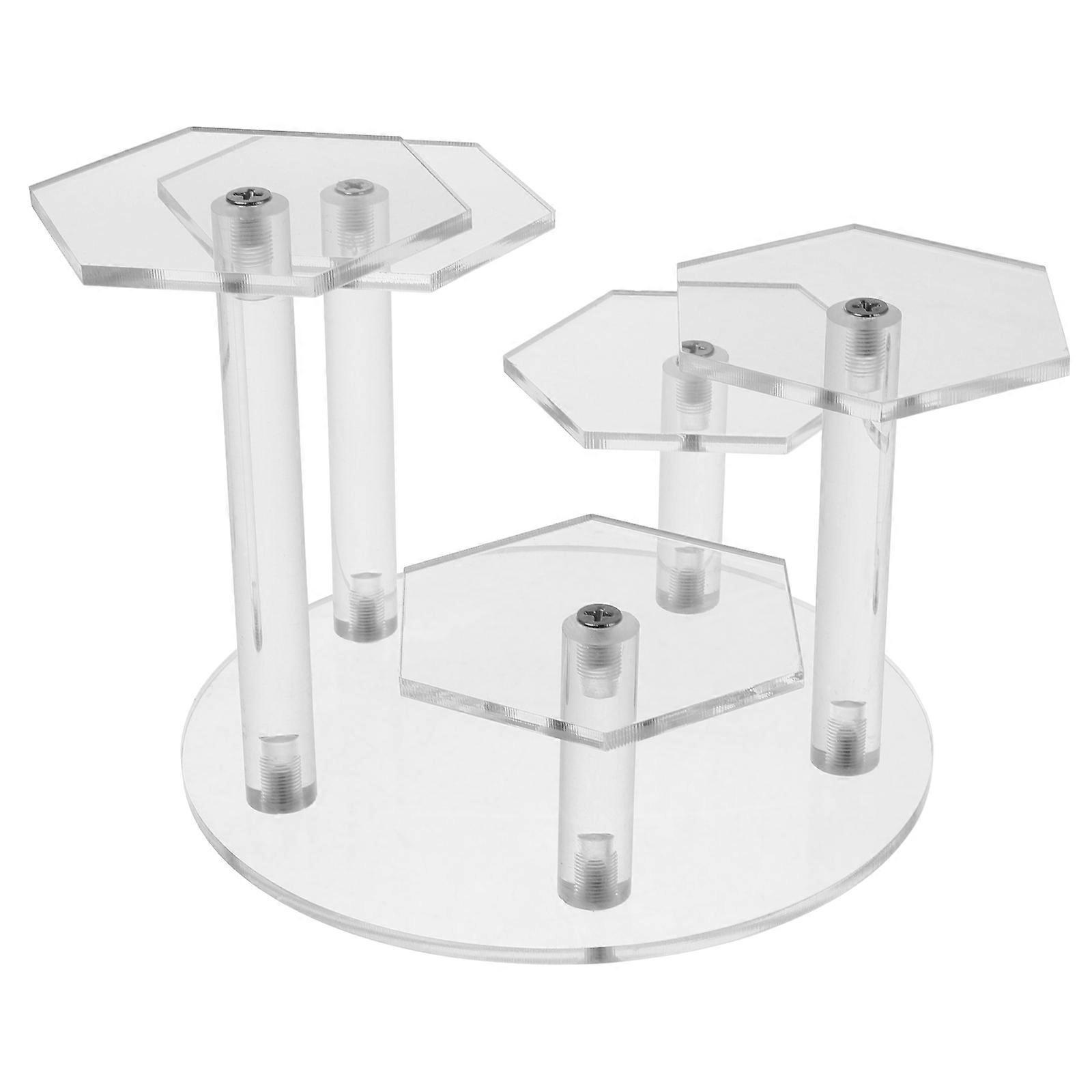 Acrylic Display Stand for Collectibles Multifunctional Clear 4Pcs Riser