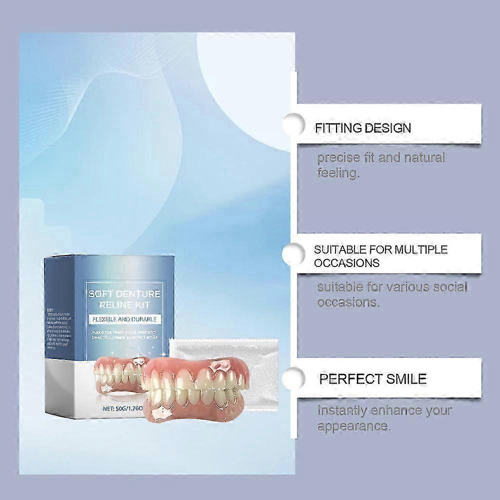 Soft Denture Reline Kit  Snap On Dentures Teeth Denture Top Bottom Denture Soft Relining  Denture Kit