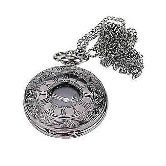 Classical Quartz Analog Alloy Pocket Watch Necklace Pendant with Chain