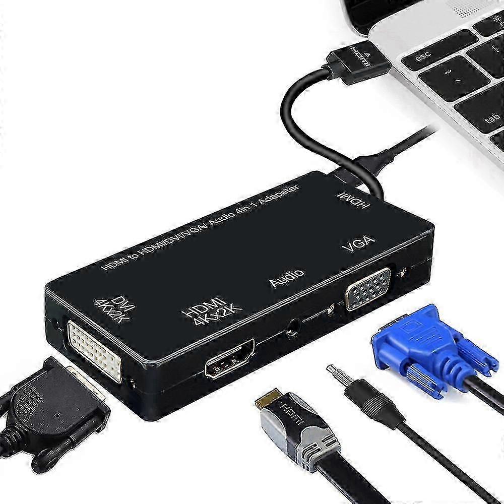 3 in 1 HDMI a VGA DVI HDMI con cavo adattatore micro audio da 3,5 mm per laptop HDMI, computer ecc. Collegare contemporaneamente
