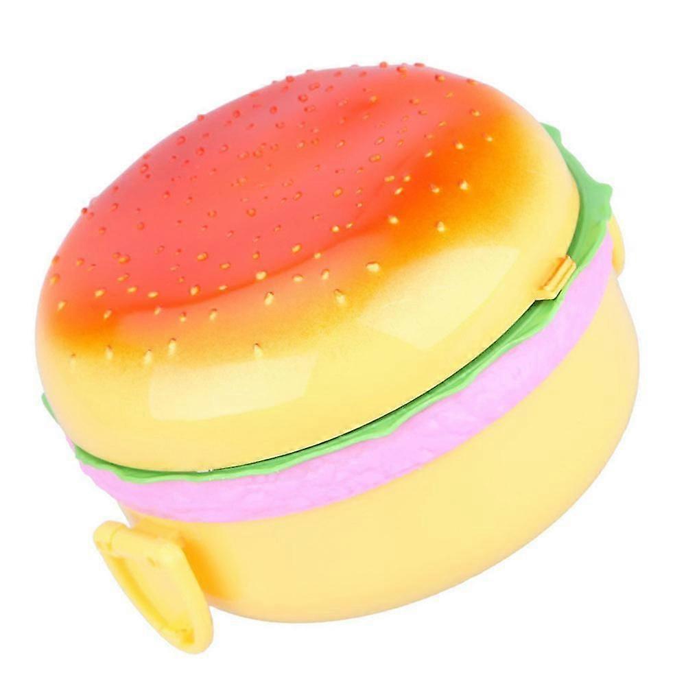 Double Plastic Hamburger Bento Lunch Box, Food Container Storage With Fork Insulation Lunch Box Bento
