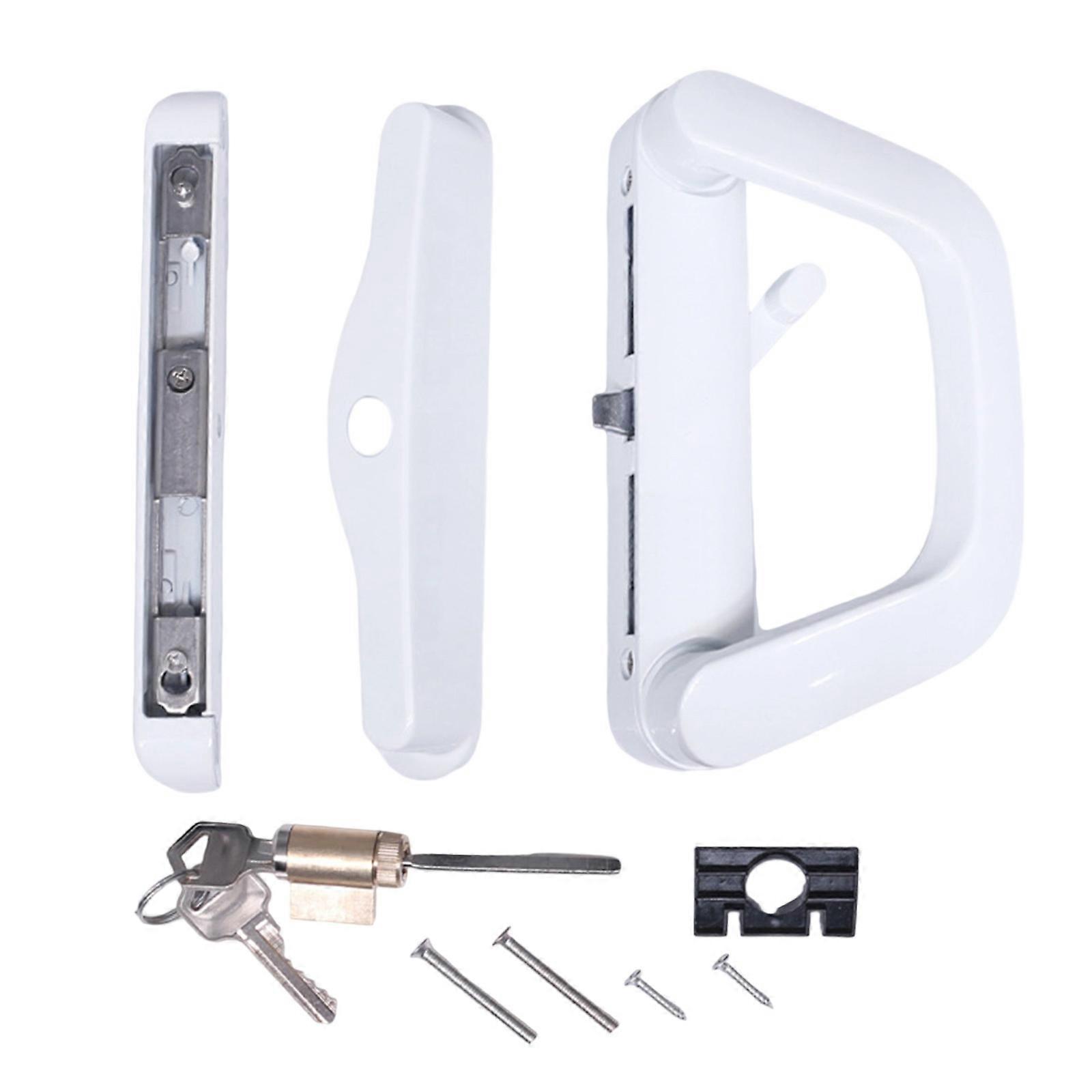 Exterior Door Handle Set Cylinder Steel Includes Mounting Hardware Multicolor