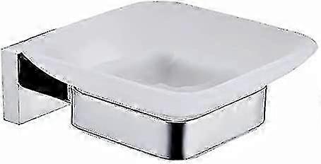 Chrome glass soap dish for bathroom wall mounted accessory