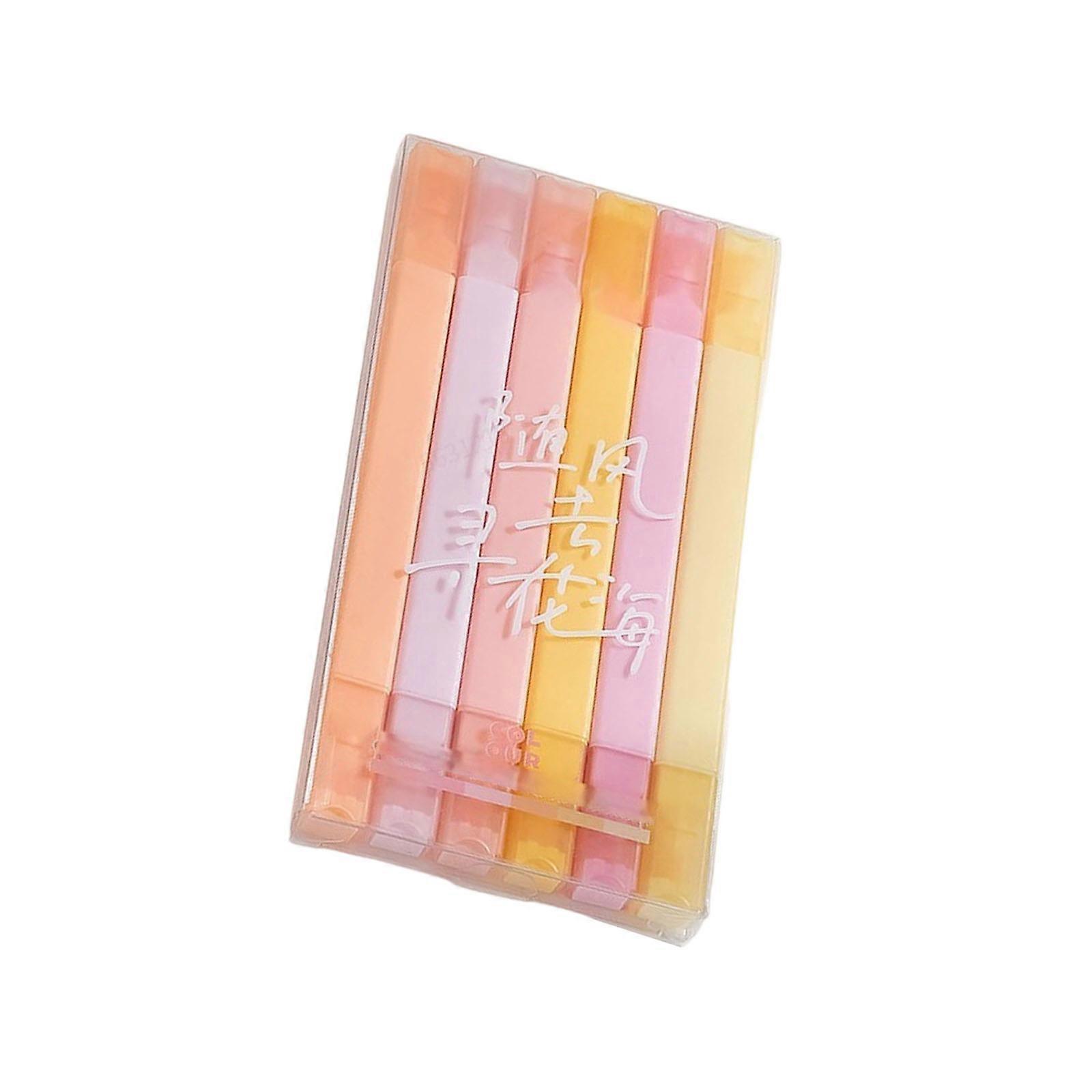 Double Ended Highlighter Marker Pen 6/12 Color Double Tip Highlighter Marker for Scrapbooking Notebook Journal Coloring Multicolor