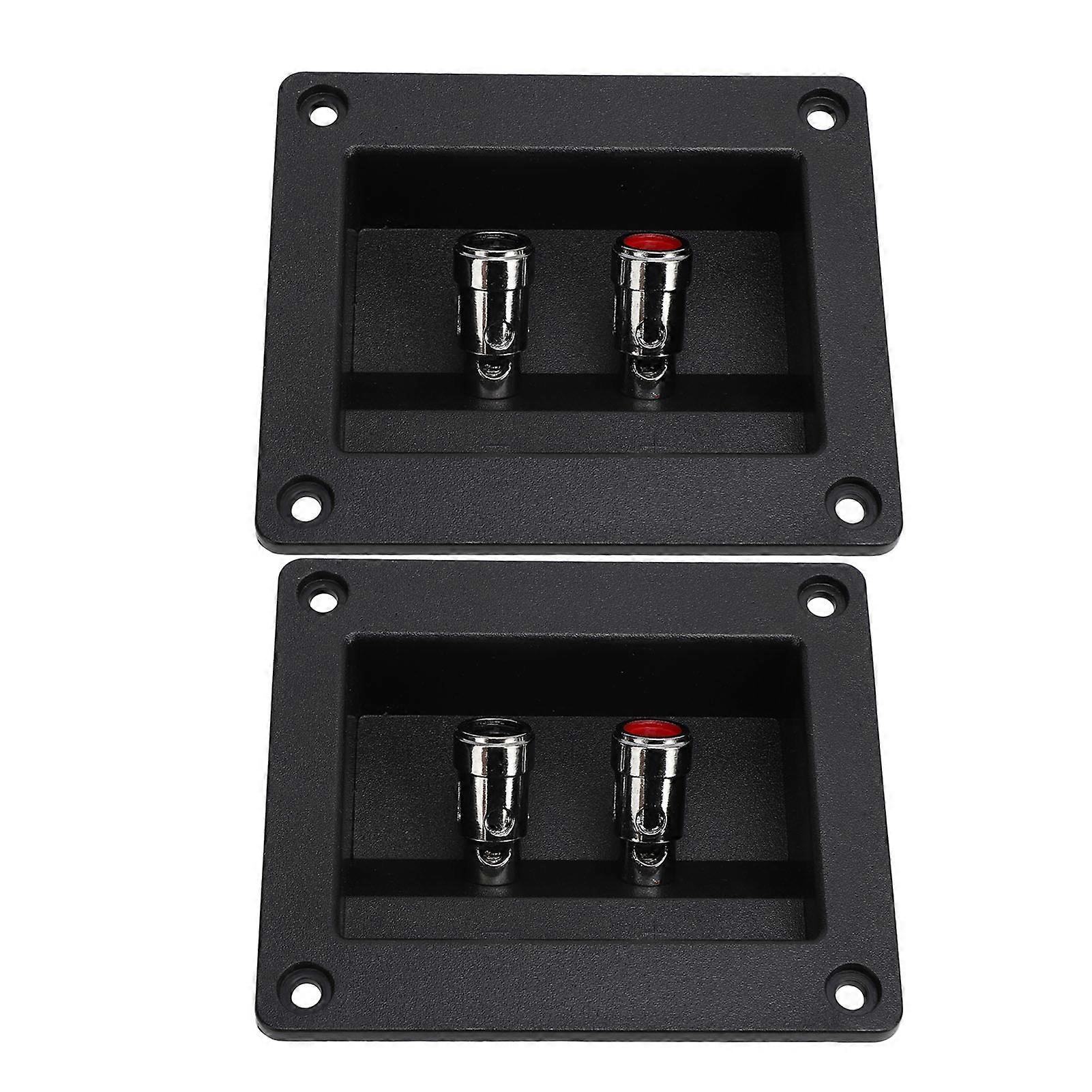 2PCS Speaker Box Terminal Subwoofer Box Terminal Cup Spring Loaded Jacks Double Binding Post Speaker Terminal Plates for Car RV Boat