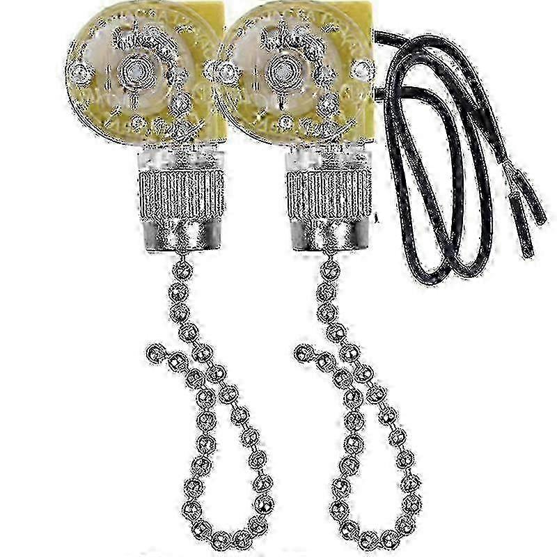 Ceiling Fan Light Switch Zing Ear ZE-109 Two-Wire Light Switch with Pull Cords for Ceiling Light Fans Lamps 2Pcs Sliver - jjS 2025