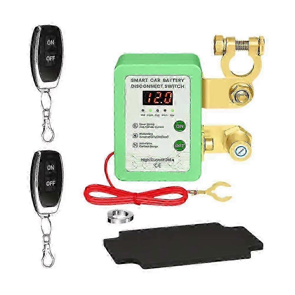 Remote Battery Disconnect Switch with LED Voltage Display, Power Shut Off Switch Leakage Protection for Vehicles