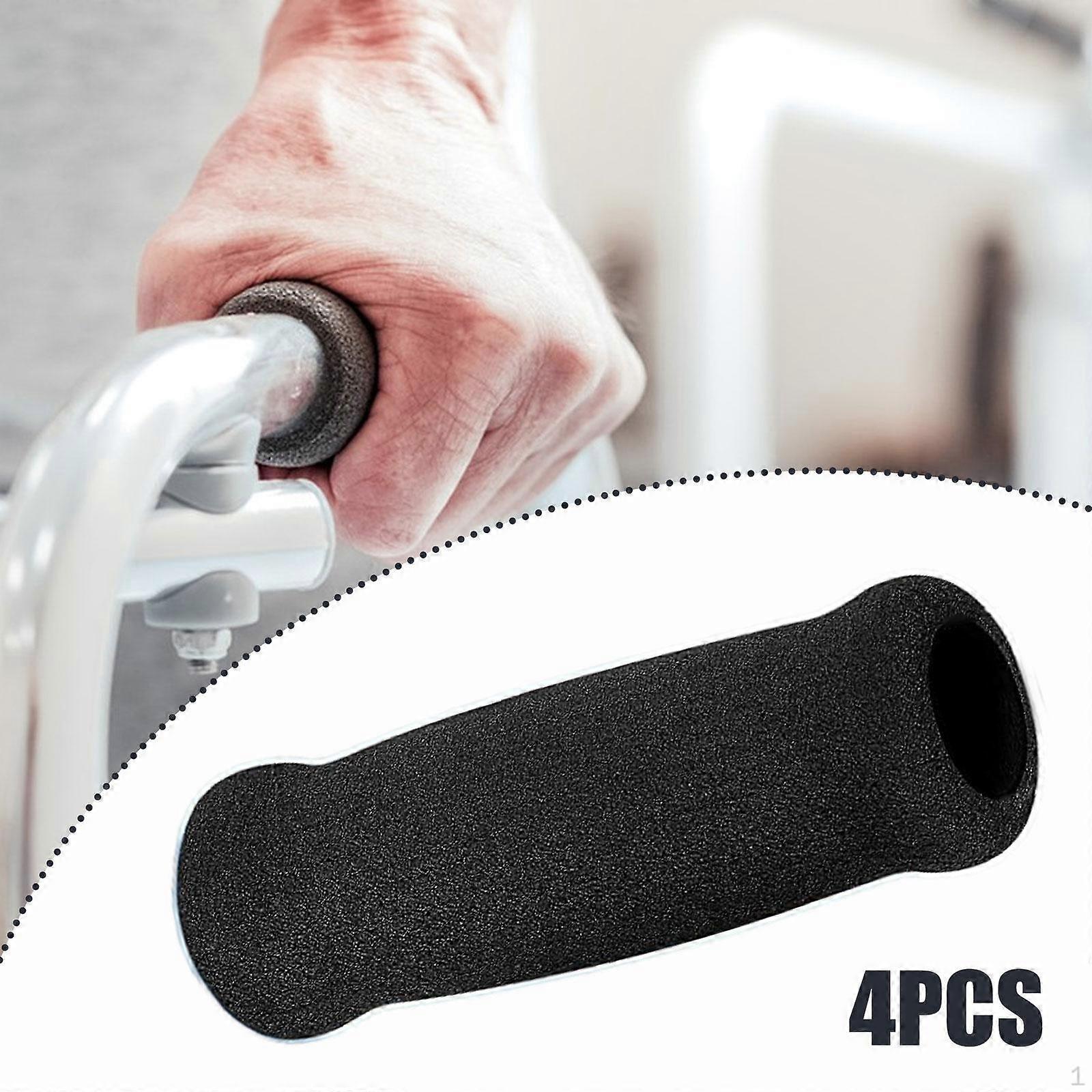 4x Reusable Foam Crutch Handles Grip Non Slip for Elderly Walking Aids