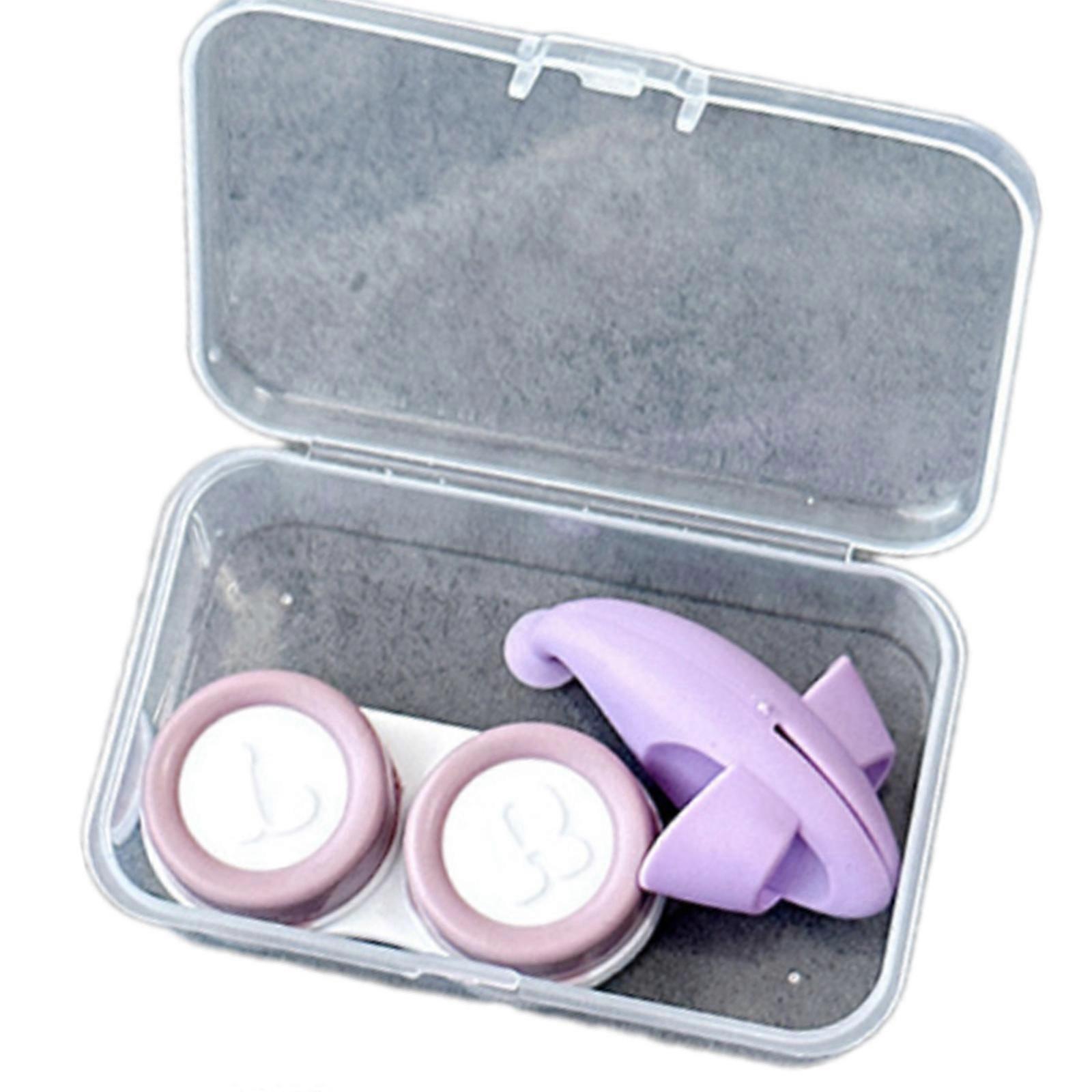 Compact Contact Lenses Container with Remover Tweezers Contact Lenses Storage Box Keep Your Glasses Safe and Clean Daily Use  Purple