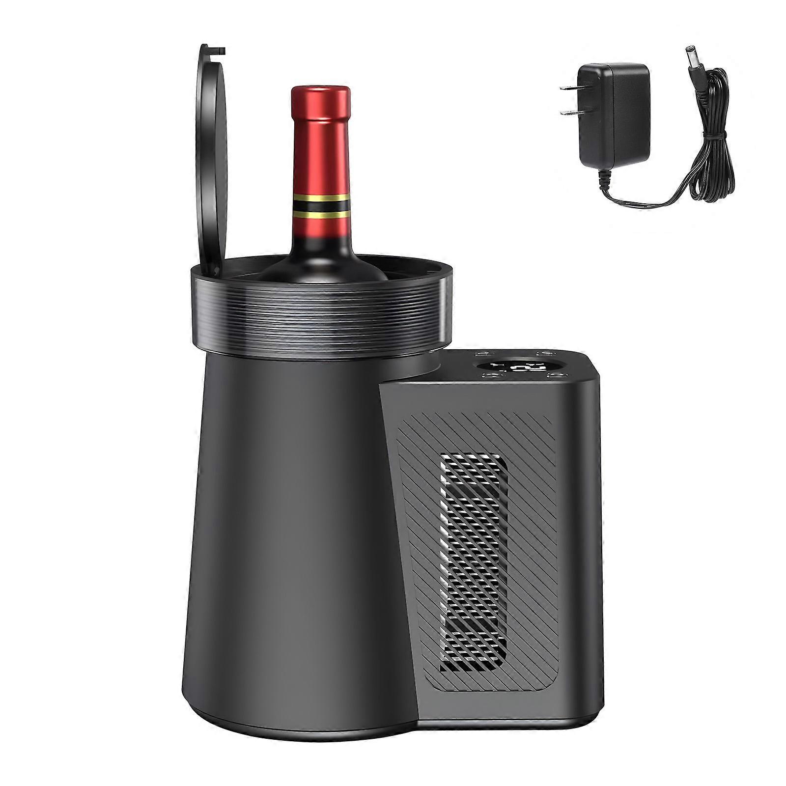 Fast Relax Countertop Wine Refrigerator 35.6F Refrigerating In 15 Minutes Energy Efficient Plan With LED Display And Drop Tray Included  Black