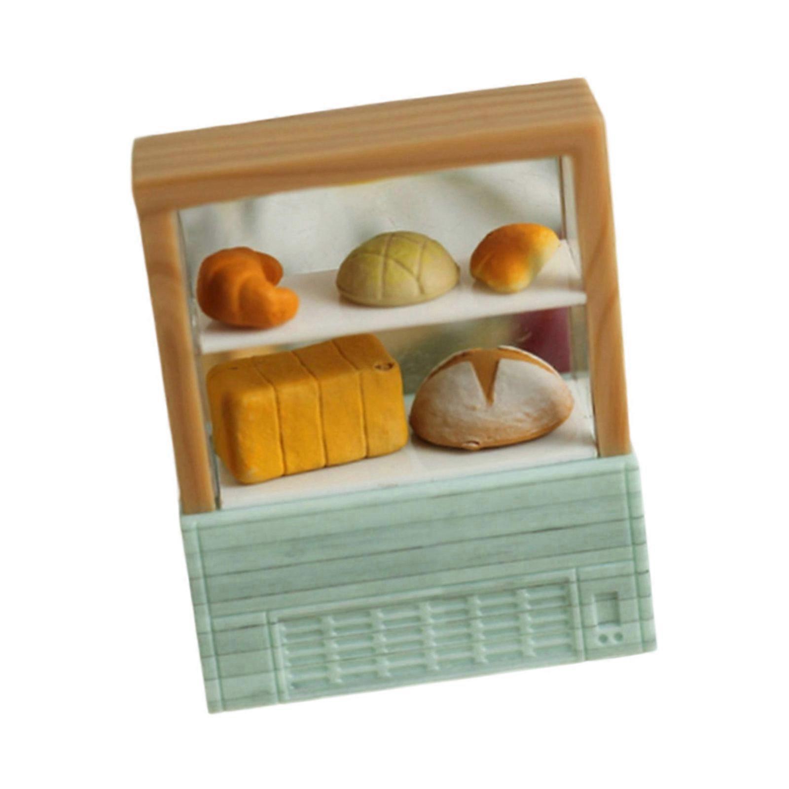 Mini Bread Model Shelf For Dollhouses Accessories Compact Display Rack With Design  Blue