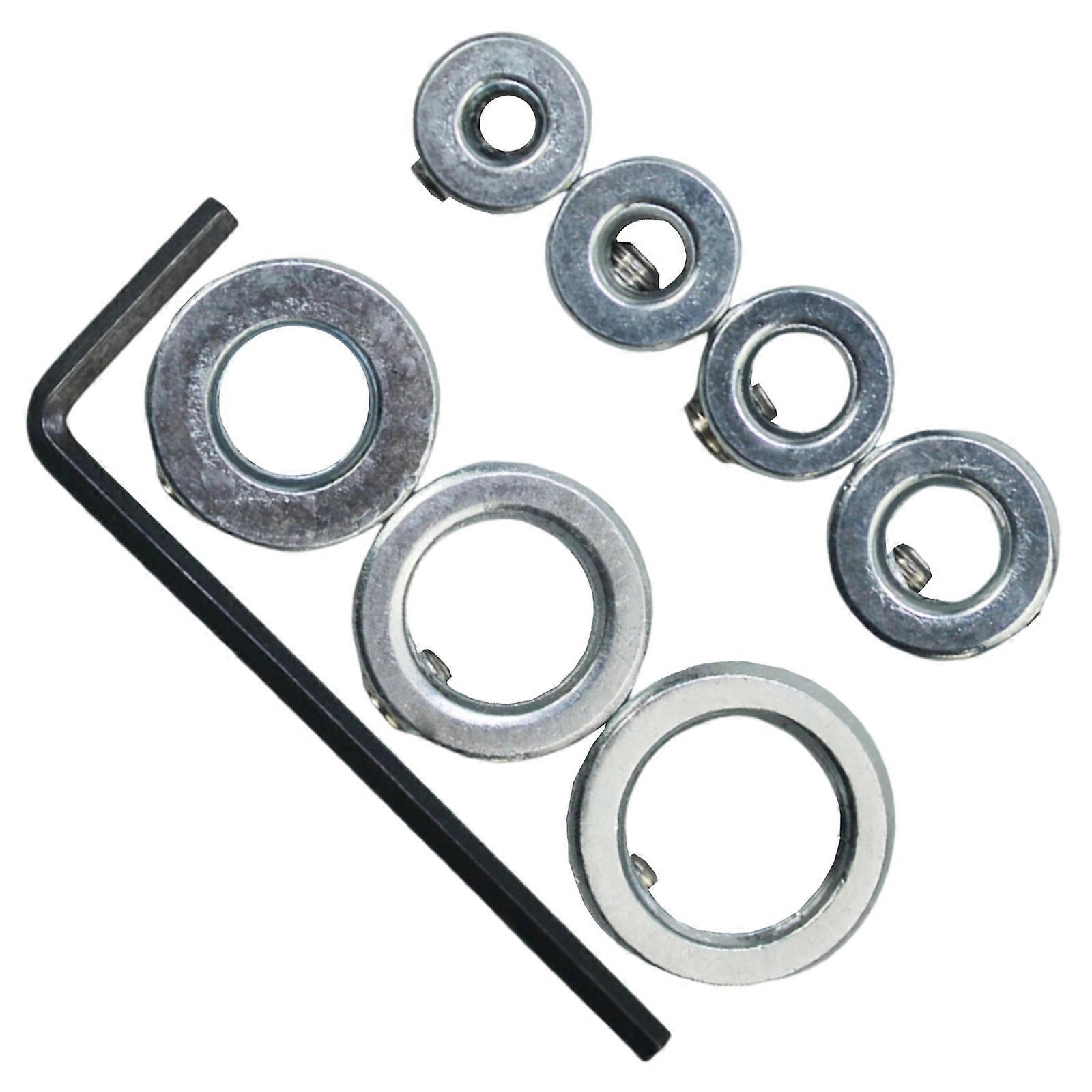 7 Piece Drill Bit Depth Limiters Stops Set For Precise Boring In Woodworking And DIY Projects Carbon Steel Construction Multicolor