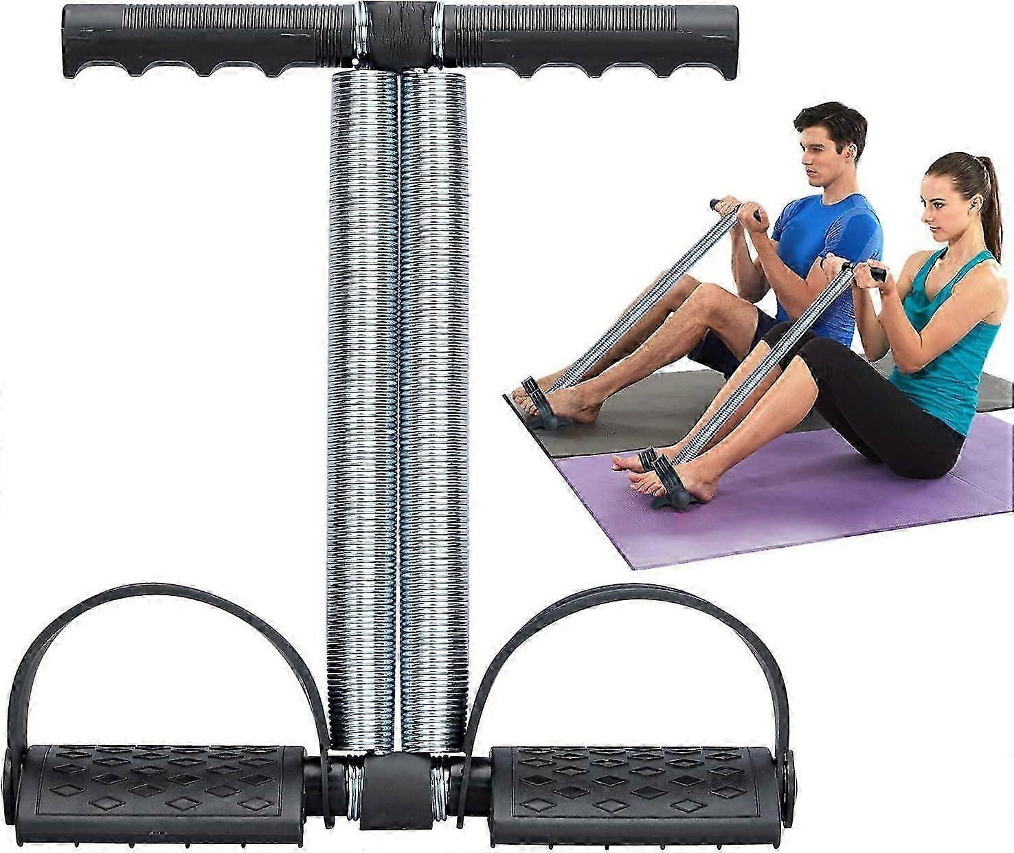 Abdominal Exerciser with Elastic Rope and Foot Pedal for Sit Ups