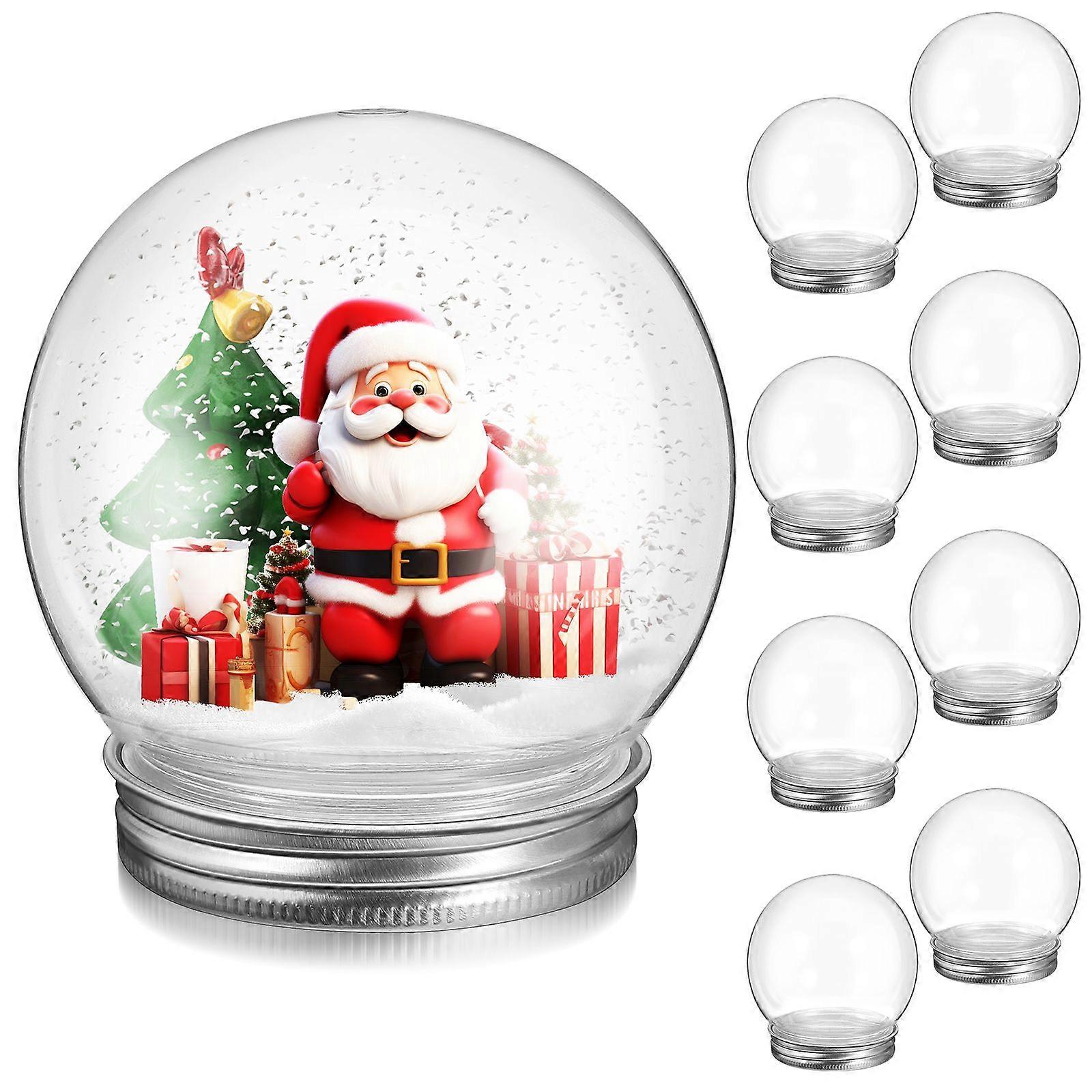 9pcs Snow Globe Party Favors Diy Snow Globes Clear Snow Globe Snow Globe Craft Making Water Globes Snow Globe Craft Kit Plastic Snow Globes Kit Snow G