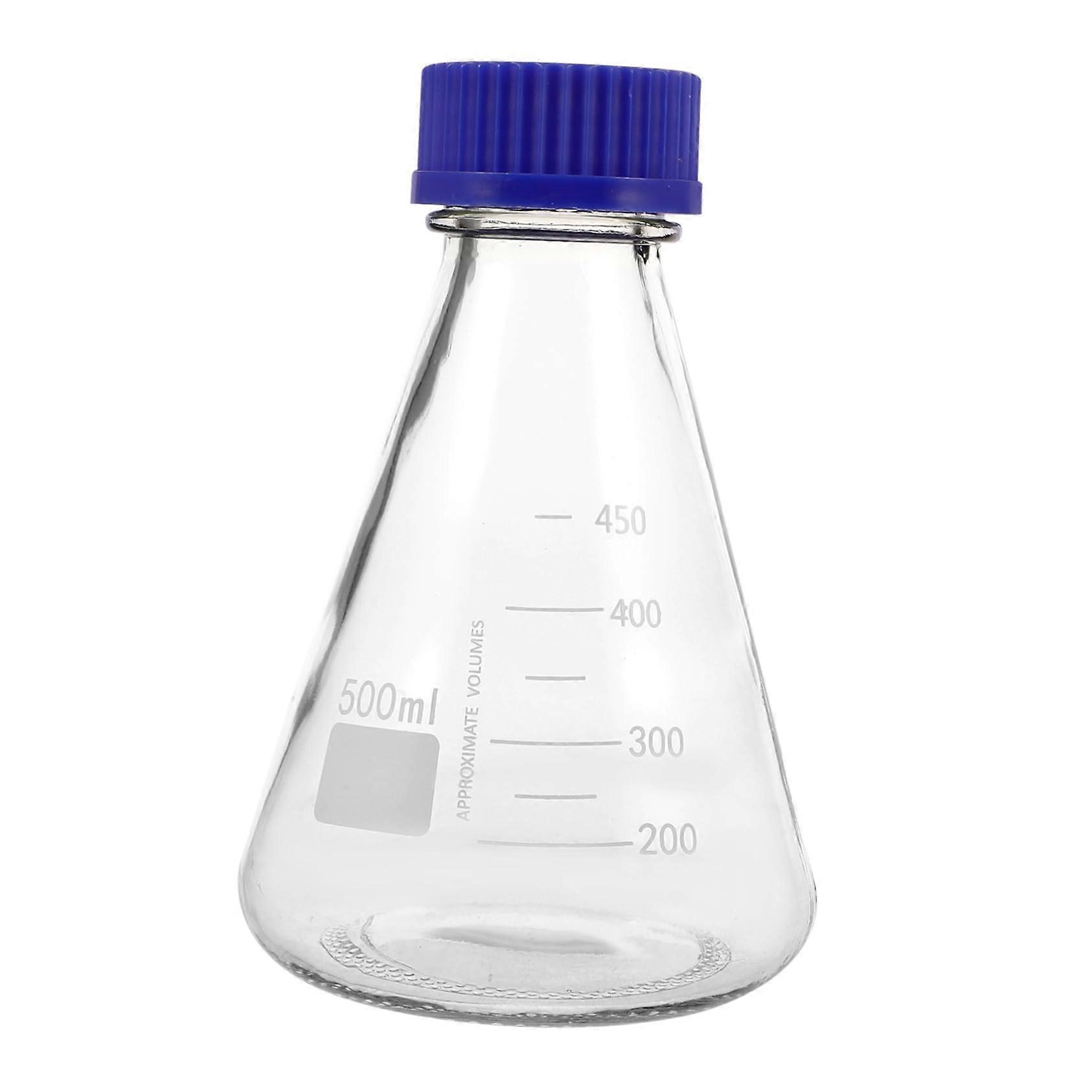 Clear Glass Laboratory Flask with HeatResistant Bottle and EasyIdentify Cap for Science Experiments