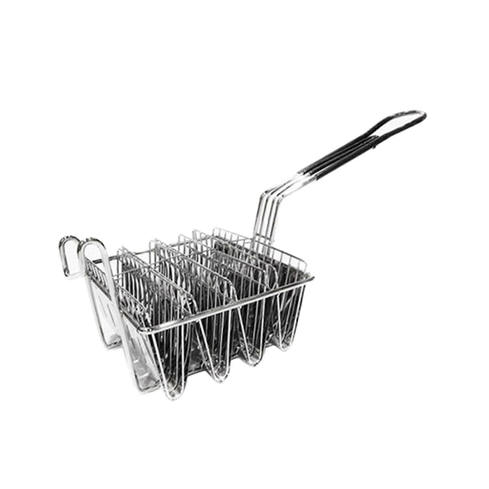 Taco Fryer Basket with Grip Handle for Deep Frying 4 Shells, Stainless Steel Taco Holder